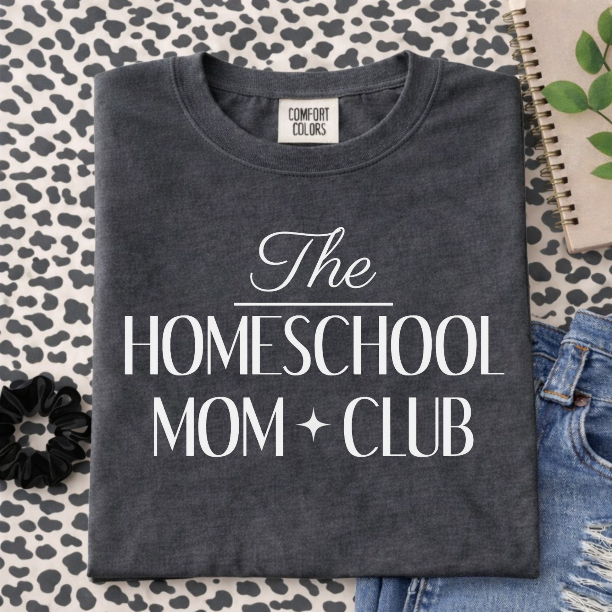 The Homeschool Mom Club Tee, Custom Comfort Colors Graphic Shirt, Homeschool Mom Gift, Homeschool Teacher Shirt - Staggs Styles Co