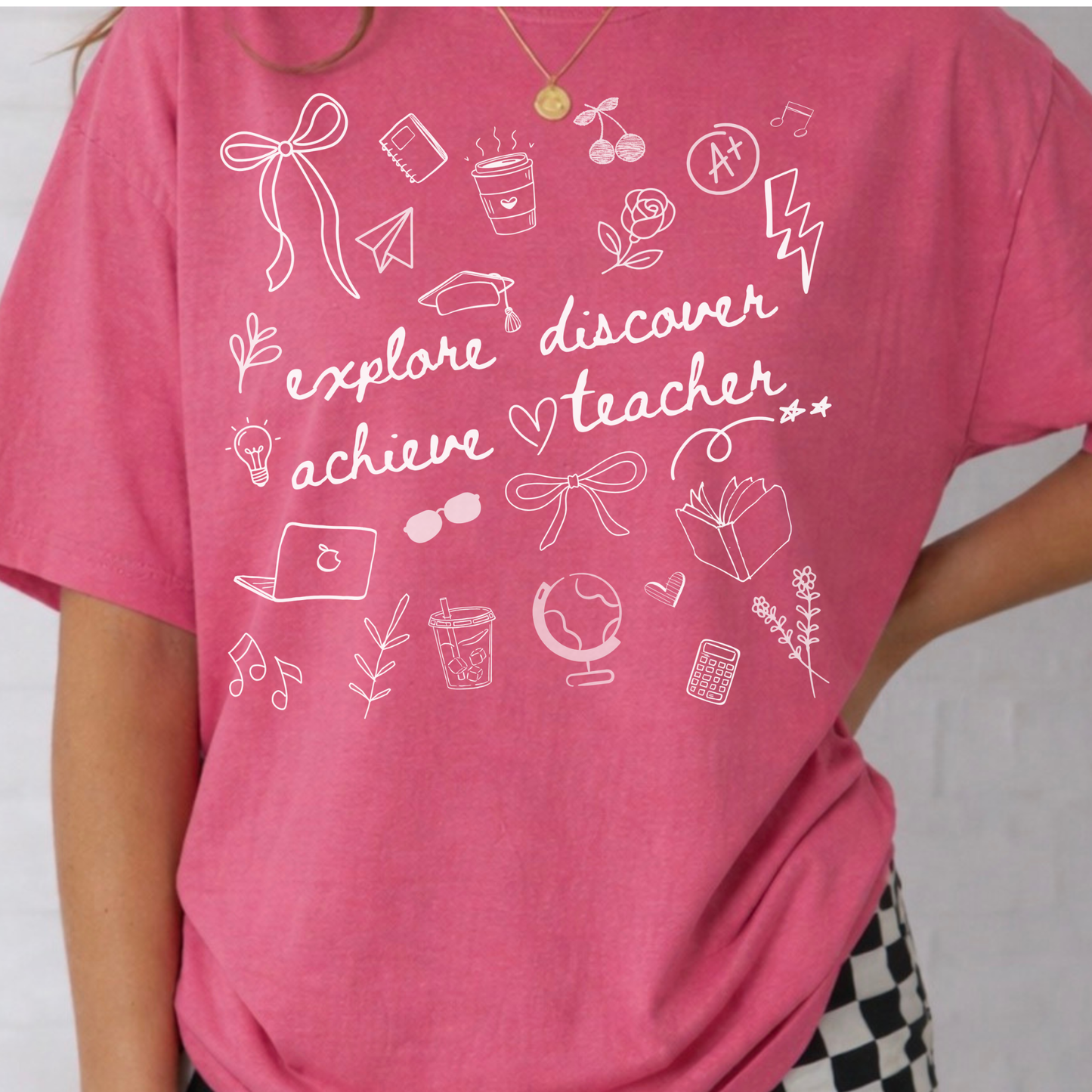 Teacher Doodle Shirt, Comfort Colors Teacher Tee, School Team Teacher Gift, Homeschool Teacher Tee
