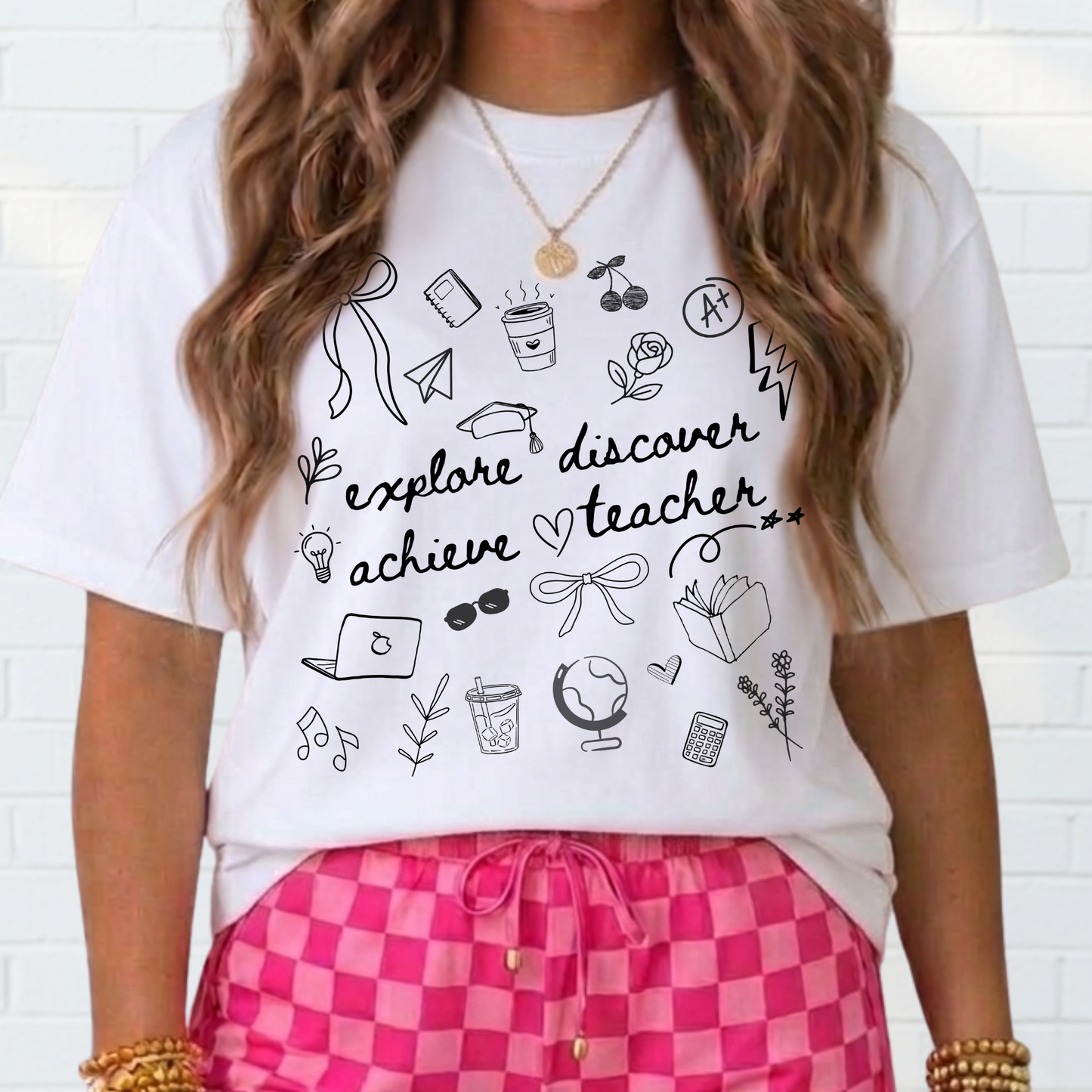Teacher Doodle Shirt, Comfort Colors Teacher Tee, School Team Teacher Gift, Homeschool Teacher Tee - Staggs Styles Co