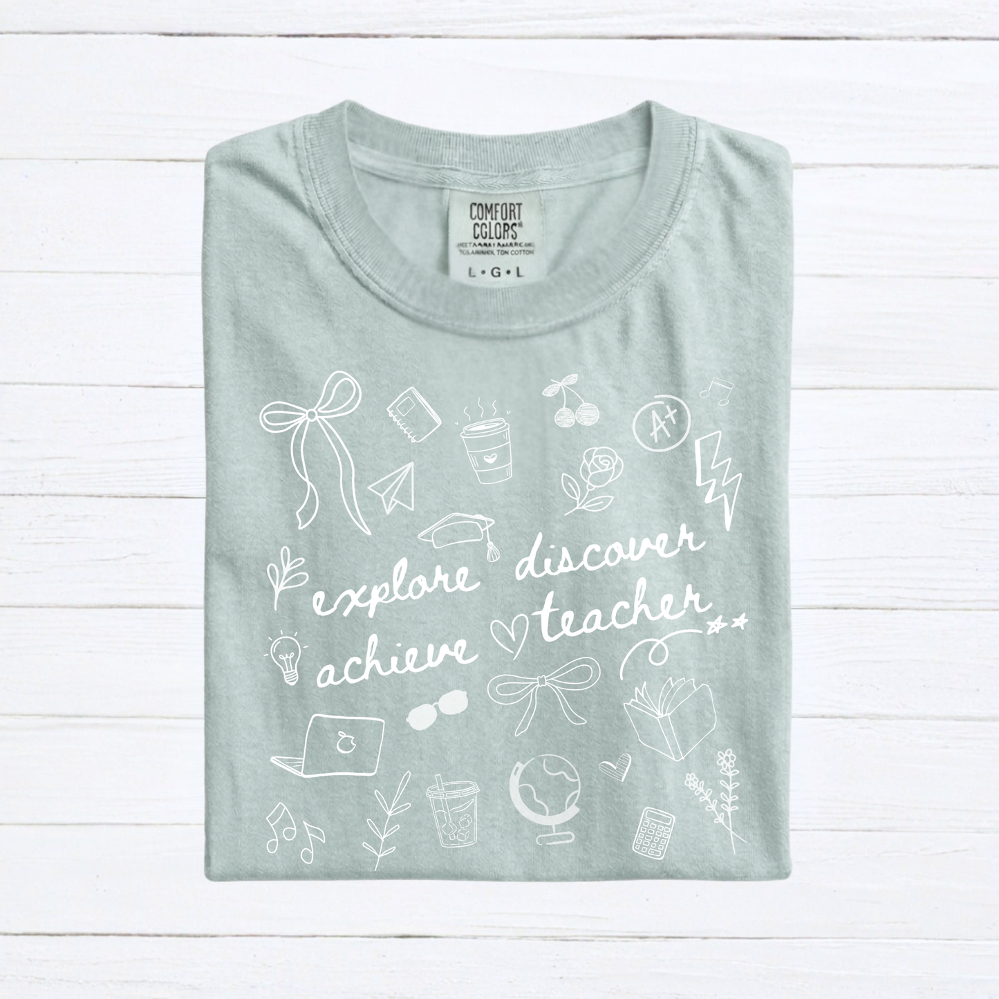 Teacher Doodle Shirt, Comfort Colors Teacher Tee, School Team Teacher Gift, Homeschool Teacher Tee - Staggs Styles Co