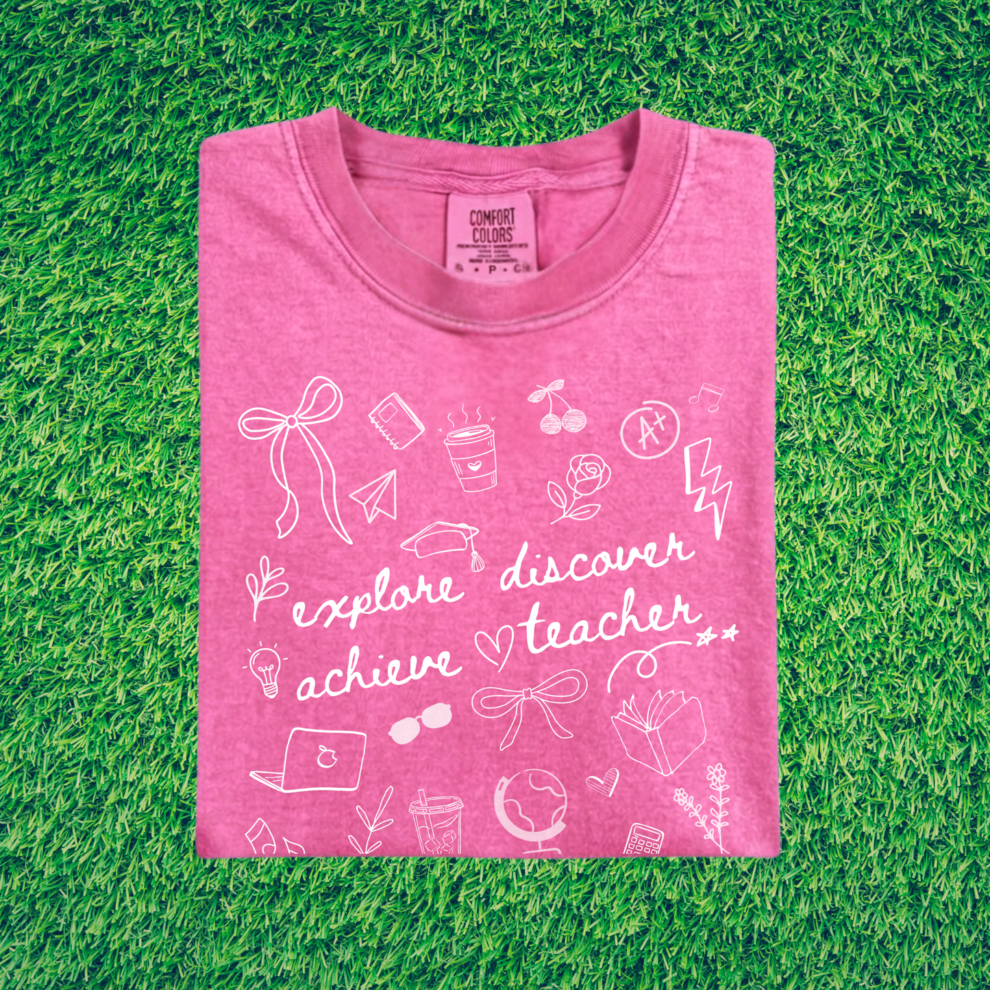 Teacher Doodle Shirt, Comfort Colors Teacher Tee, School Team Teacher Gift, Homeschool Teacher Tee