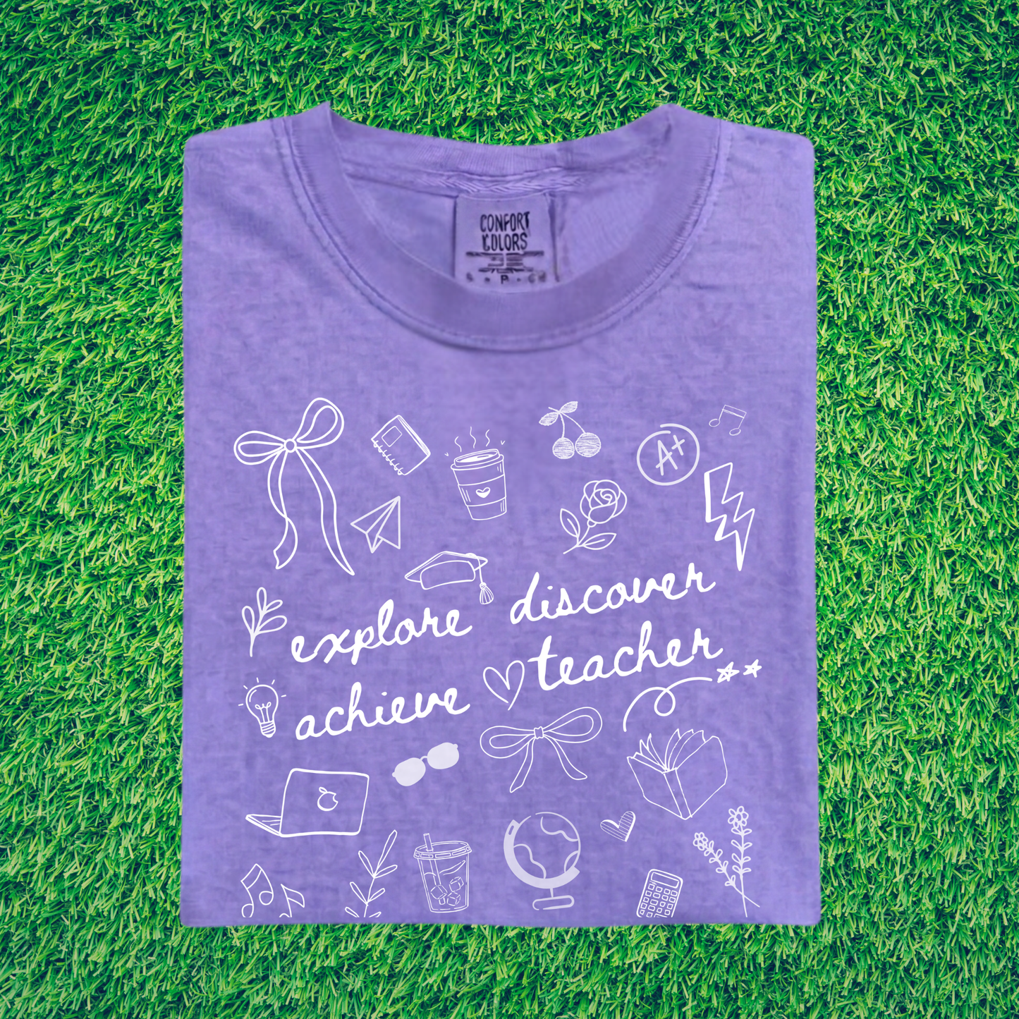 Teacher Doodle Shirt, Comfort Colors Teacher Tee, School Team Teacher Gift, Homeschool Teacher Tee