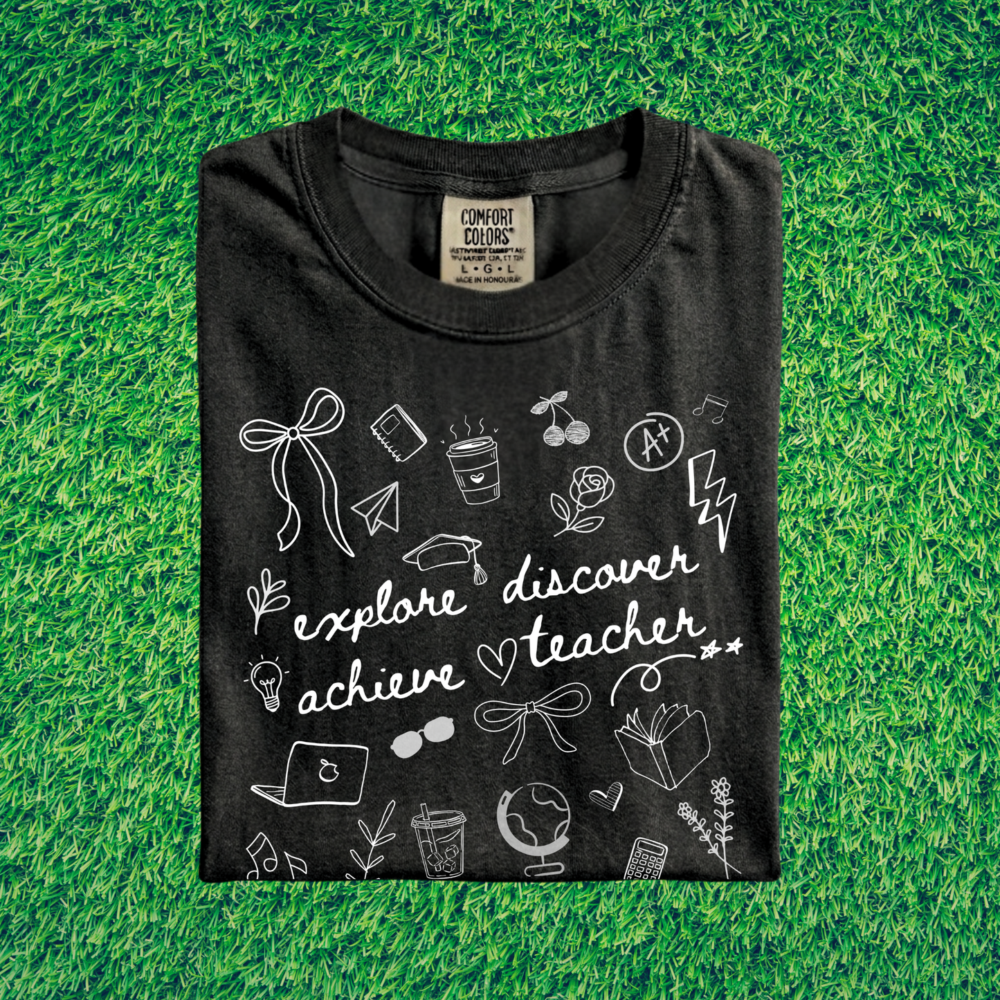 Teacher Doodle Shirt, Comfort Colors Teacher Tee, School Team Teacher Gift, Homeschool Teacher Tee