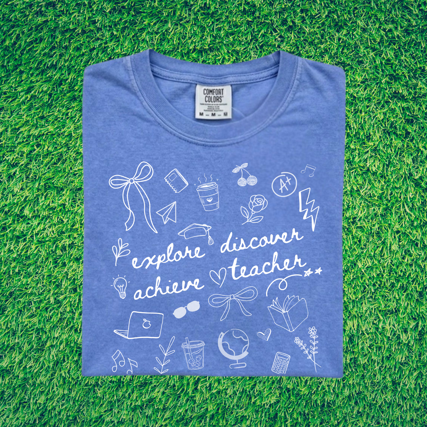 Teacher Doodle Shirt, Comfort Colors Teacher Tee, School Team Teacher Gift, Homeschool Teacher Tee