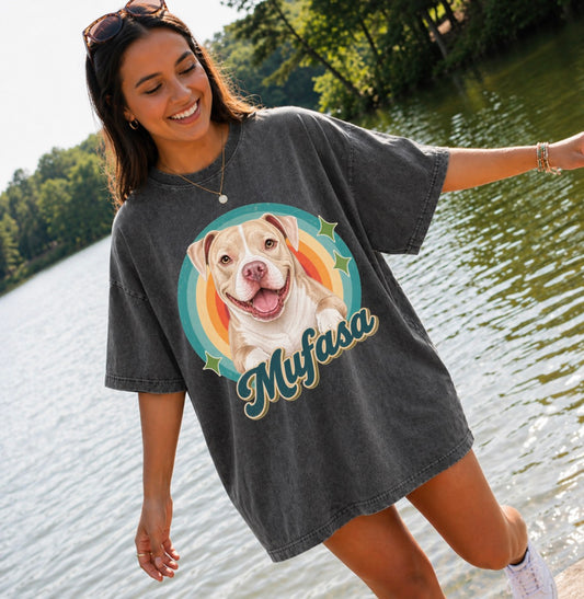 Custom Dog Shirt, Personalized Pet Shirt, Custom Dog Portrait Tee, Pet Face Shirt, Dog Mom Gift, Pitbull Shirt, Comfort Colors Shirt, Gift for Dog Lover
