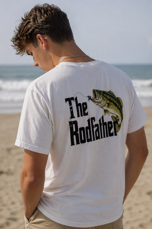 The Rodfather Fishing Shirt, Men's Casual Everyday Wear, Bass Fishing Tee, Dad Gift