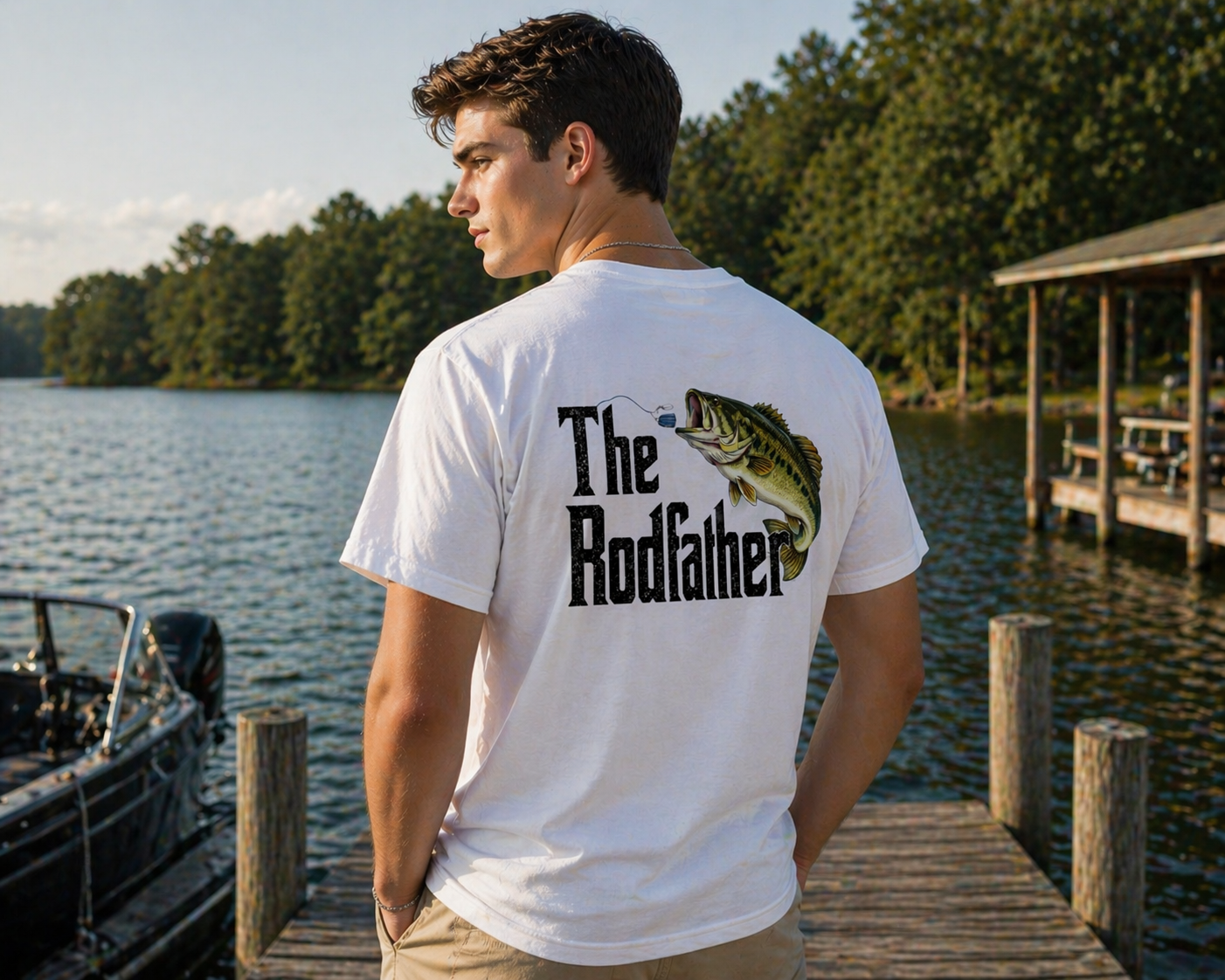 The Rodfather Fishing Shirt, Men's Casual Everyday Wear, Bass Fishing Tee, Dad Gift - Staggs Styles Co