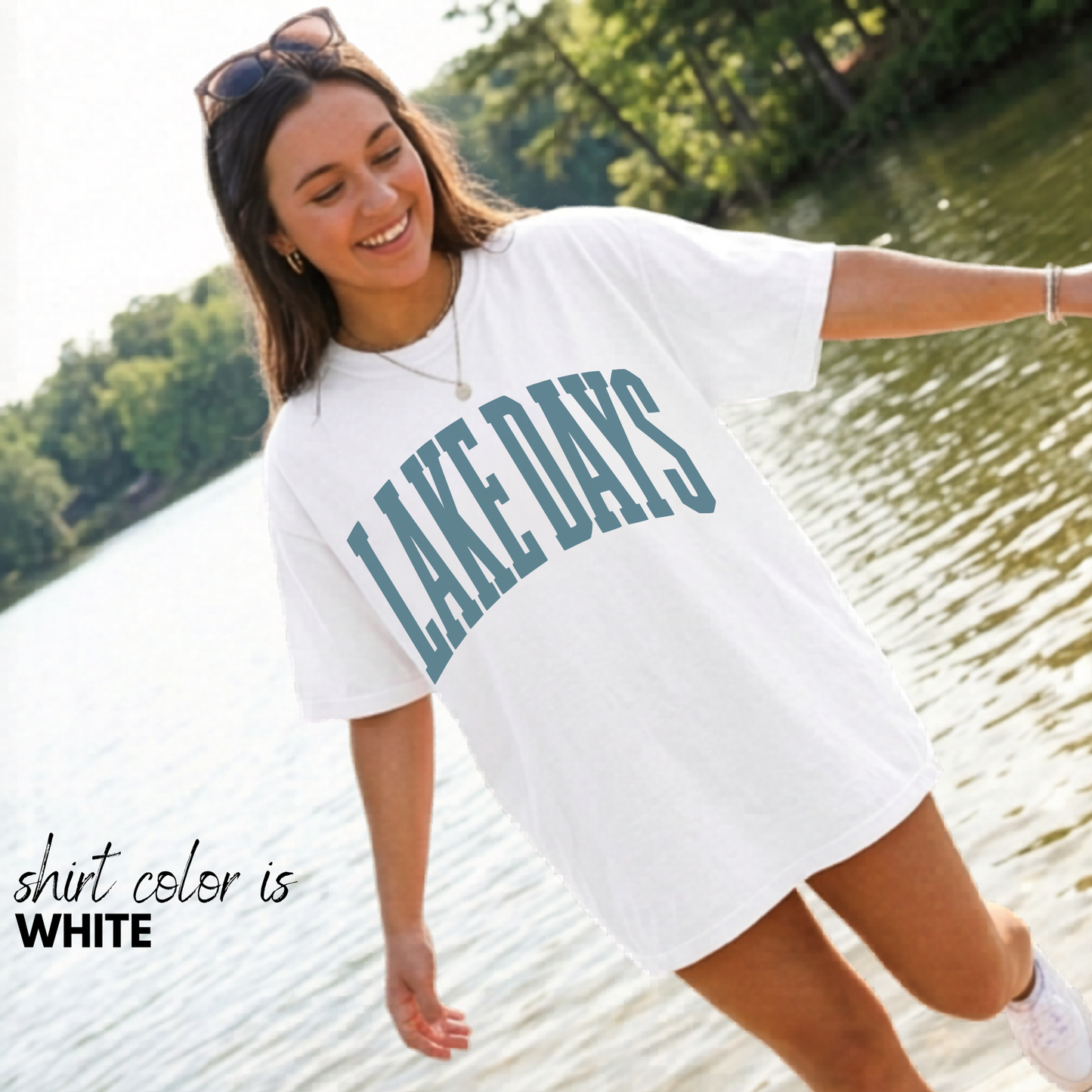 Lake Days, Summer Graphic Tee, Oversized Tee, Custom Comfort Colors Shirt, River Life Tee, Trendy Summer Shirt