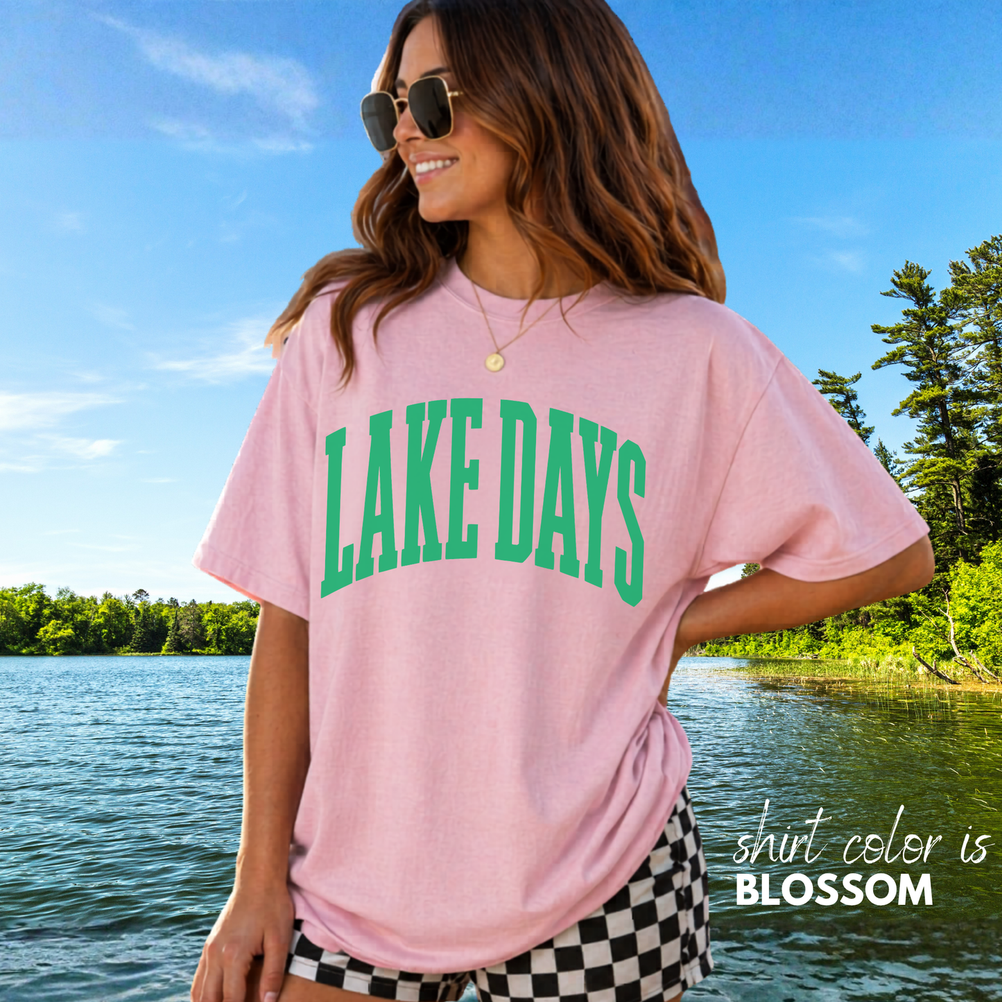 Lake Days, Summer Graphic Tee, Oversized Tee, Custom Comfort Colors Shirt, River Life Tee, Trendy Summer Shirt
