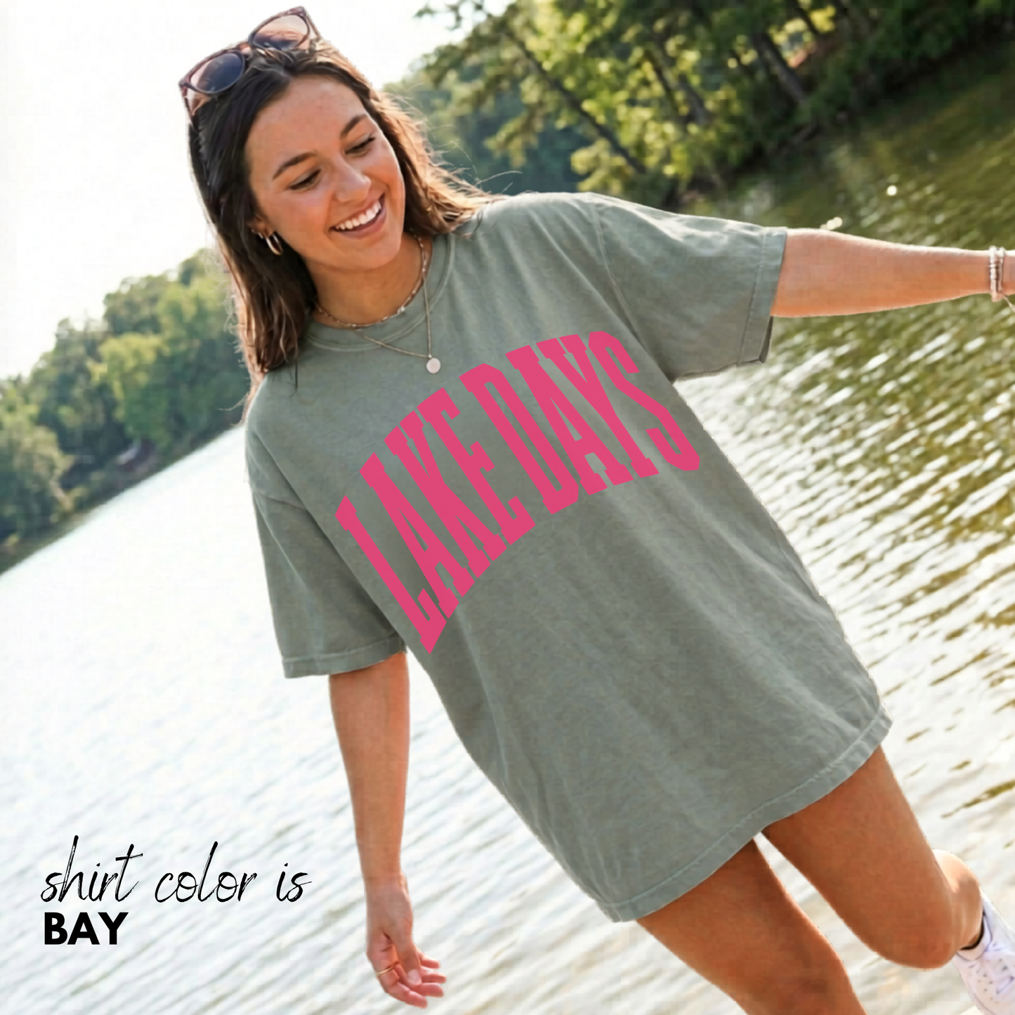 Lake Days, Summer Graphic Tee, Oversized Tee, Custom Comfort Colors Shirt, River Life Tee, Trendy Summer Shirt