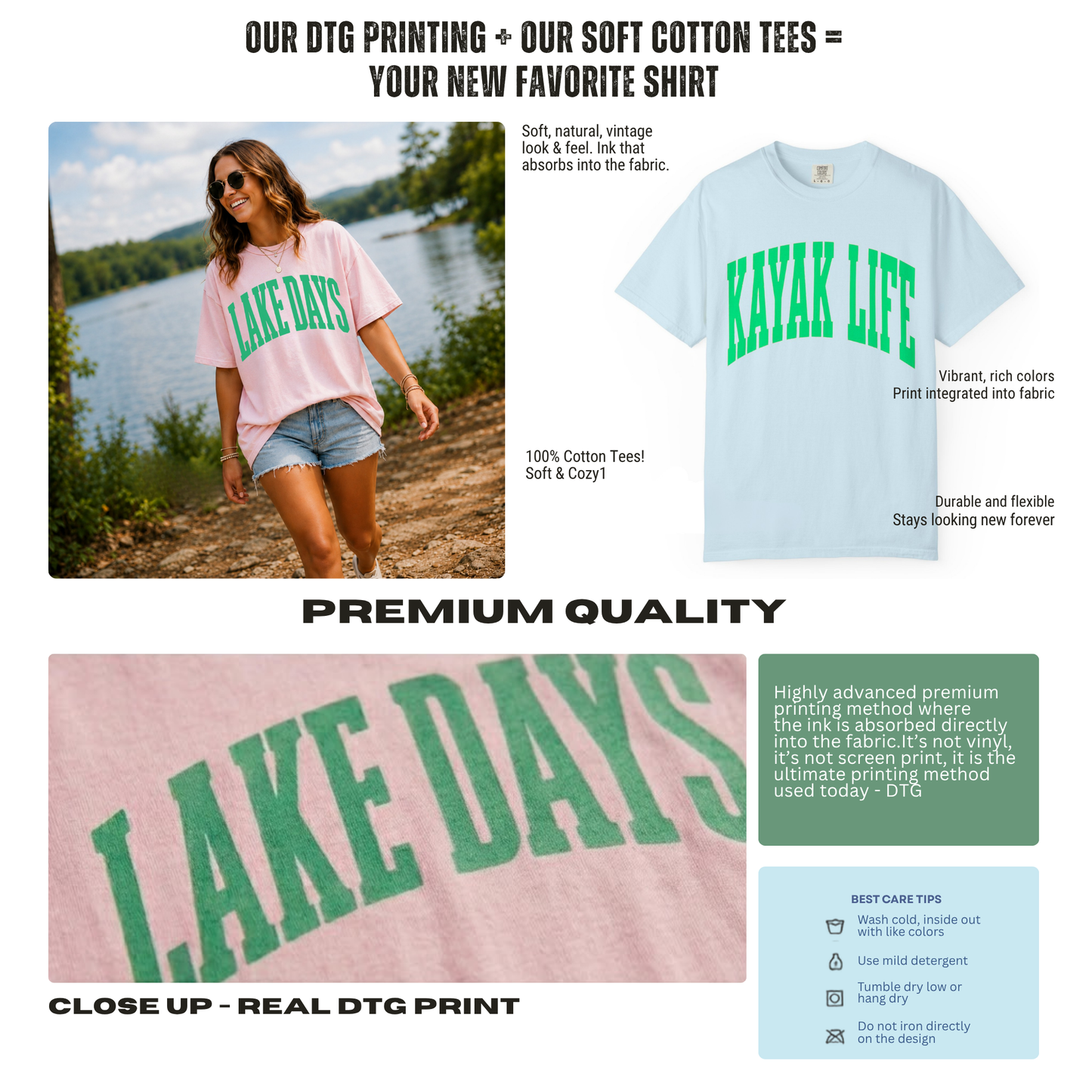 Lake Days, Summer Graphic Tee, Oversized Tee, Custom Comfort Colors Shirt, River Life Tee, Trendy Summer Shirt
