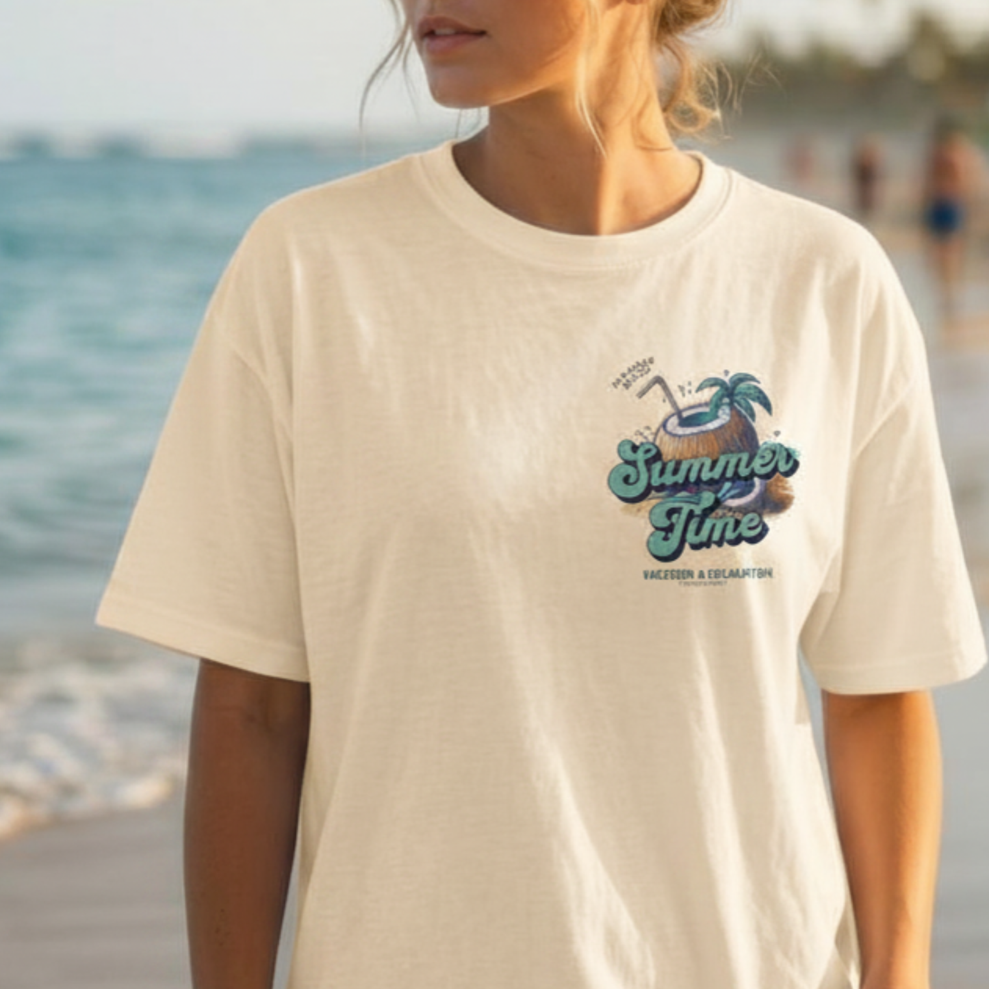 Summertime Shirt, Coconut Palm Vacation & Relaxation Graphic Vintage Tee