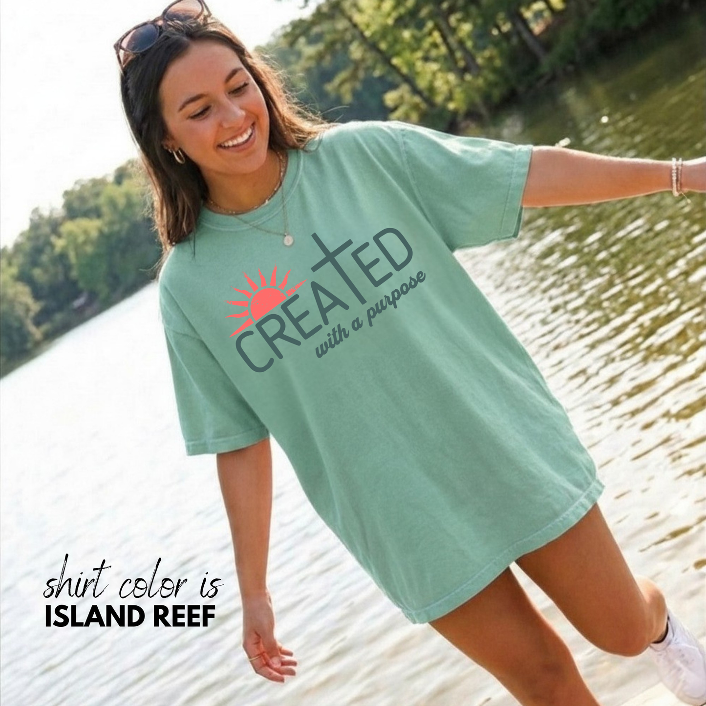 Created With a Purpose Shirt, Faith-based Graphic Tee, Aesthetic Cross Tee, Christian T-Shirt, Soft Cotton Shirt