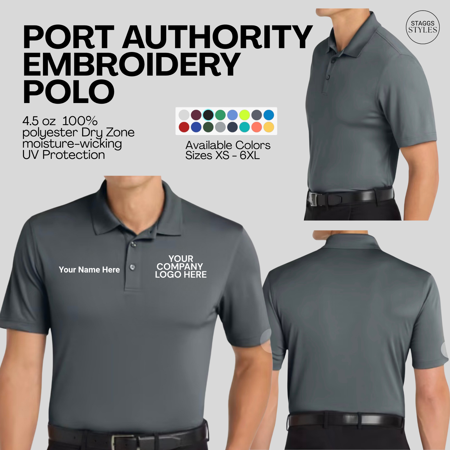 Polo Shirt With Embroidery | Nike Embroidery Polo | Port Authority Polo | Customize it With Your Logo & Your Name