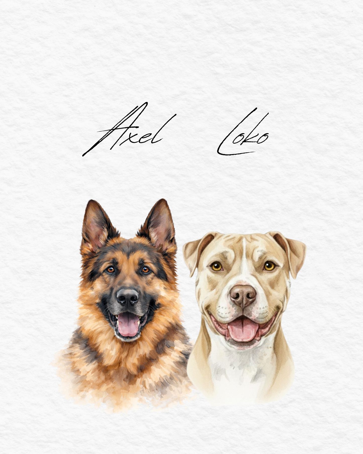 Custom Pet Portraits, Your Pet Sketch, Personalized Digital Dog Portraits, Personalized Pitbull, Bully, Pittie, Dog Portrait, Watercolor Pet Painting, Pet Memorial Art - Staggs Styles Co