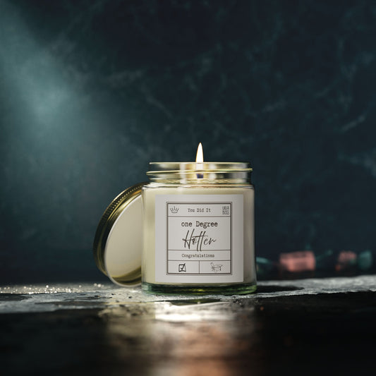 One Degree Hotter Candle, College Graduation Gift, Coconut Apricot Wax Jar Candle