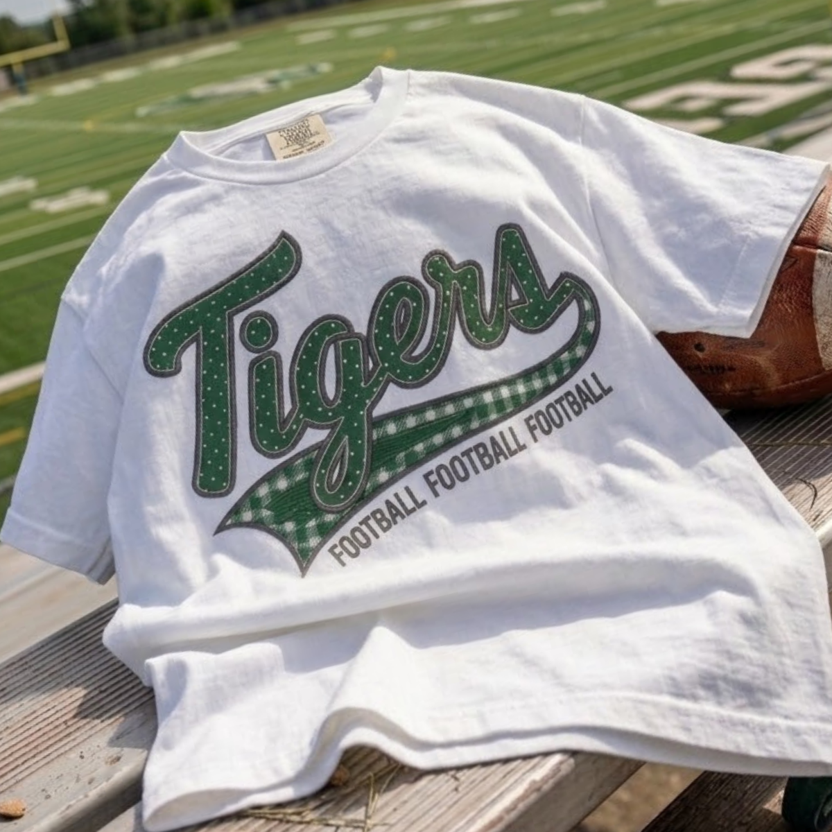 Tiger Football Shirt | School Spirit Tee | Football Mama Tee | Green