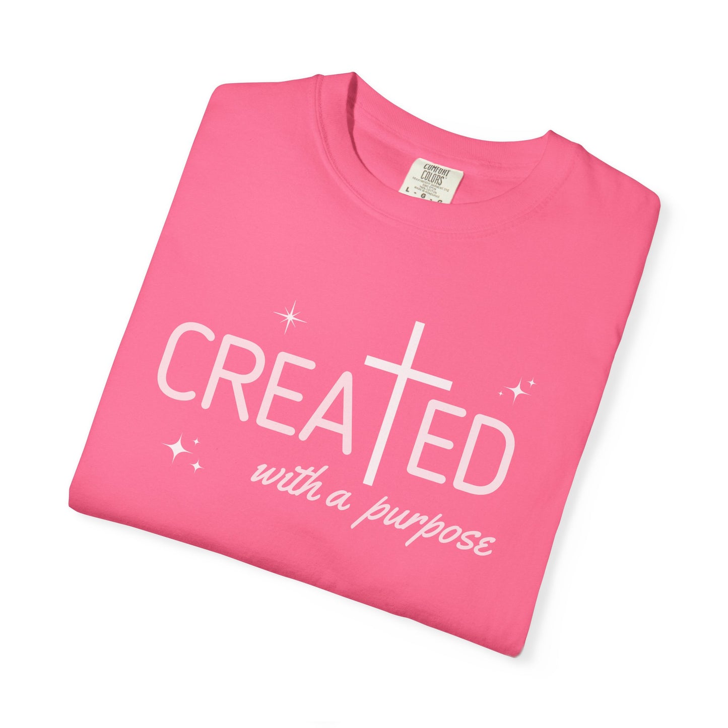 Created With a Purpose Shirt, Graphic Tee, Aesthetic Cross Tee, Faith, Christian T-Shirt, Soft Cotton Shirt
