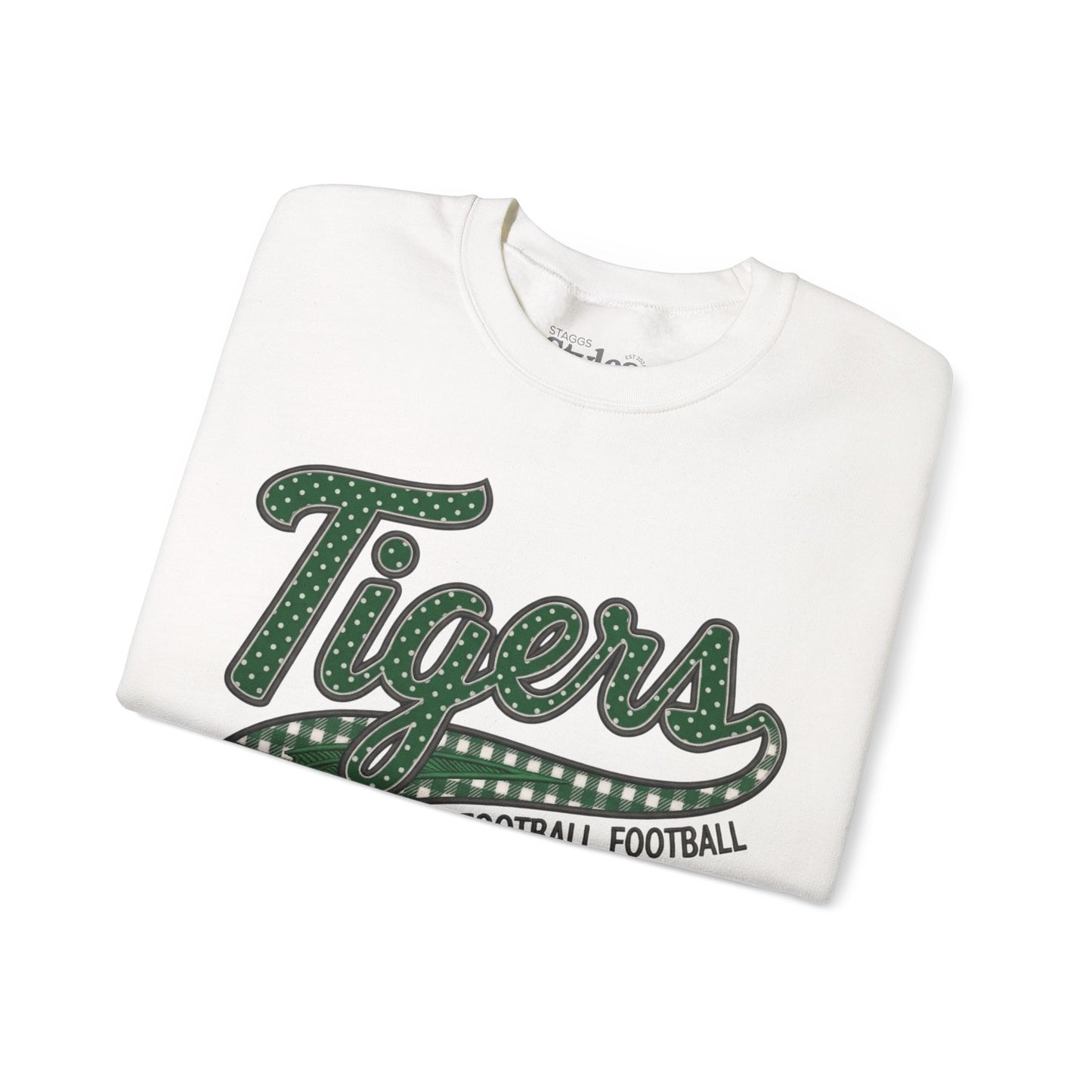 Tigers Football Crewneck Sweatshirt | Retro Game Day Mama & School Spirit Pullover | Green