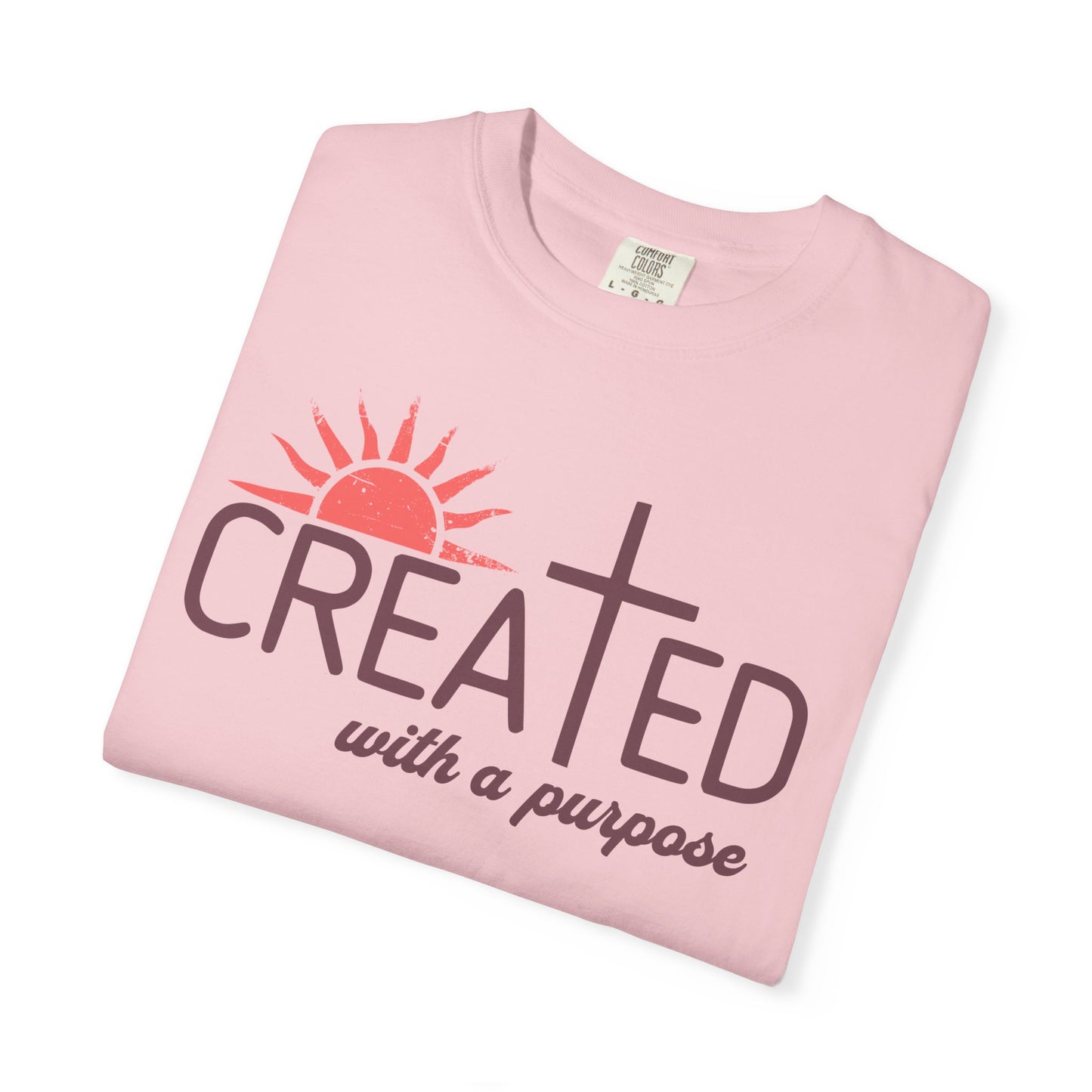 Created With a Purpose Shirt, Faith-based Graphic Tee, Aesthetic Cross Tee, Christian T-Shirt, Soft Cotton Shirt
