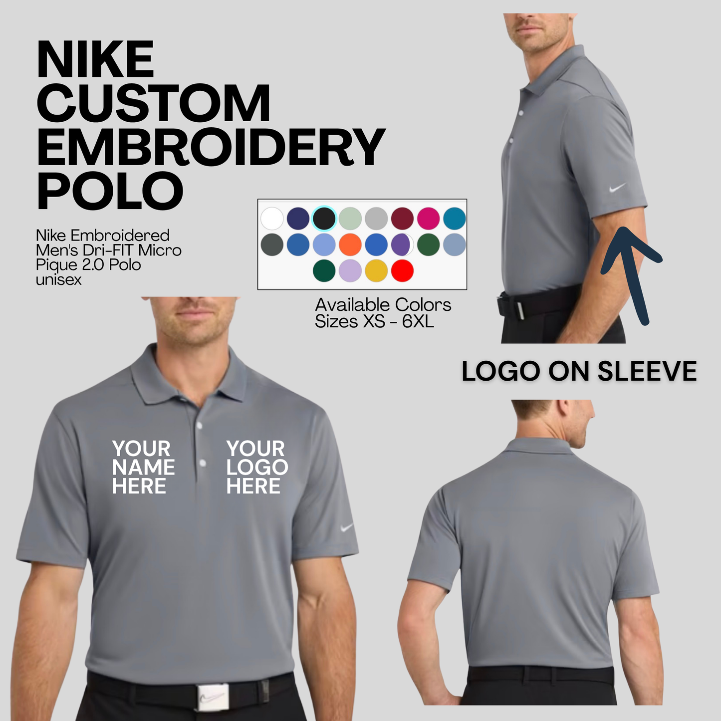 Polo Shirt With Embroidery | Nike Embroidery Polo | Port Authority Polo | Customize it With Your Logo & Your Name