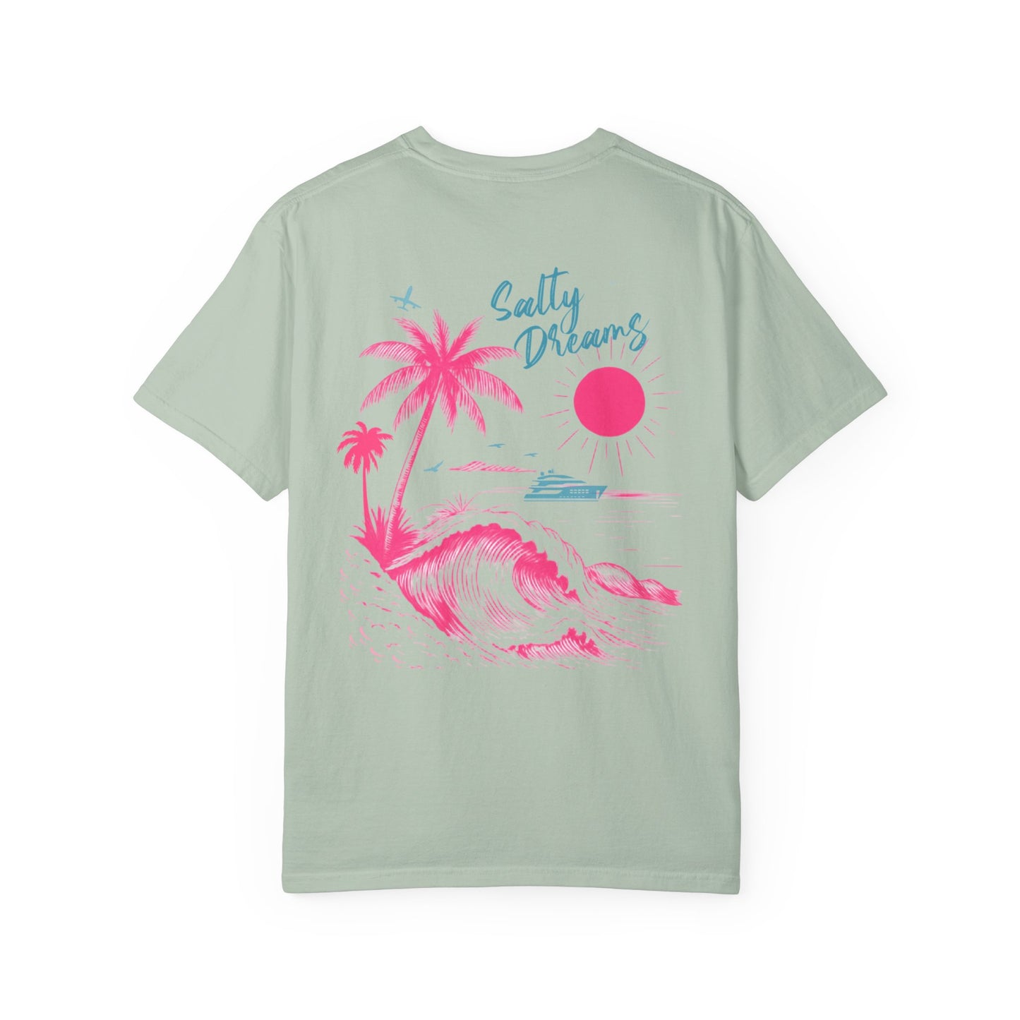 Salty Dreams Shirt, Summer, Ocean, Beach, Dolphin, Palm Tree, Vacation Tee