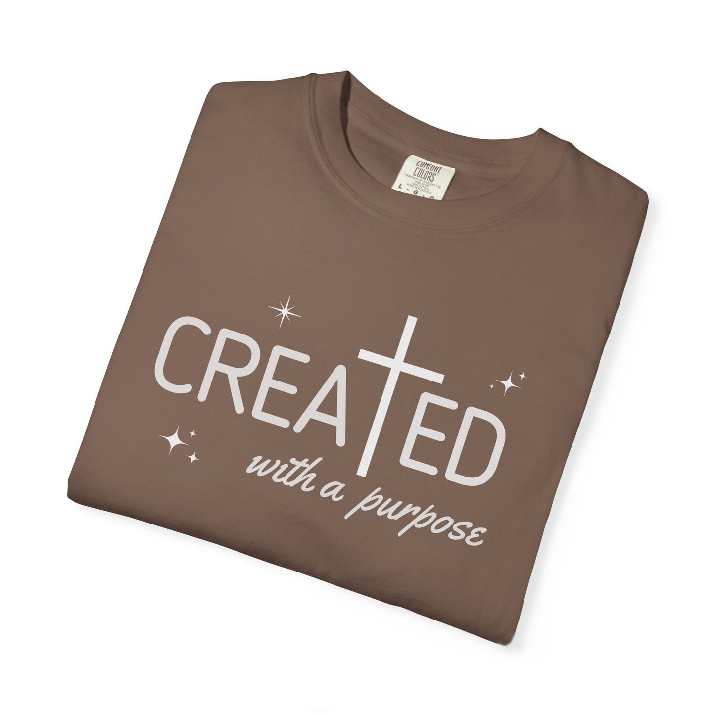 Created With a Purpose Shirt, Graphic Tee, Aesthetic Cross Tee, Faith, Christian T-Shirt, Soft Cotton Shirt