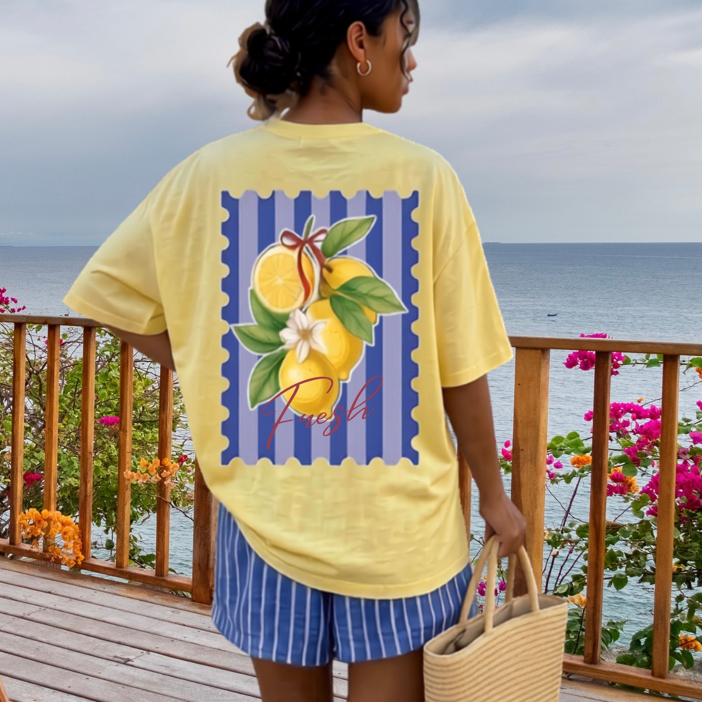 Fresh Lemons Shirt | Preppy Lemon Graphic Tee | Summer Shirt | Beach Outfit | Cruise Tee