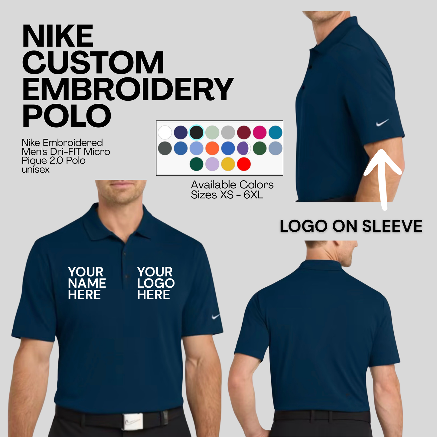 Polo Shirt With Embroidery | Nike Embroidery Polo | Port Authority Polo | Customize it With Your Logo & Your Name