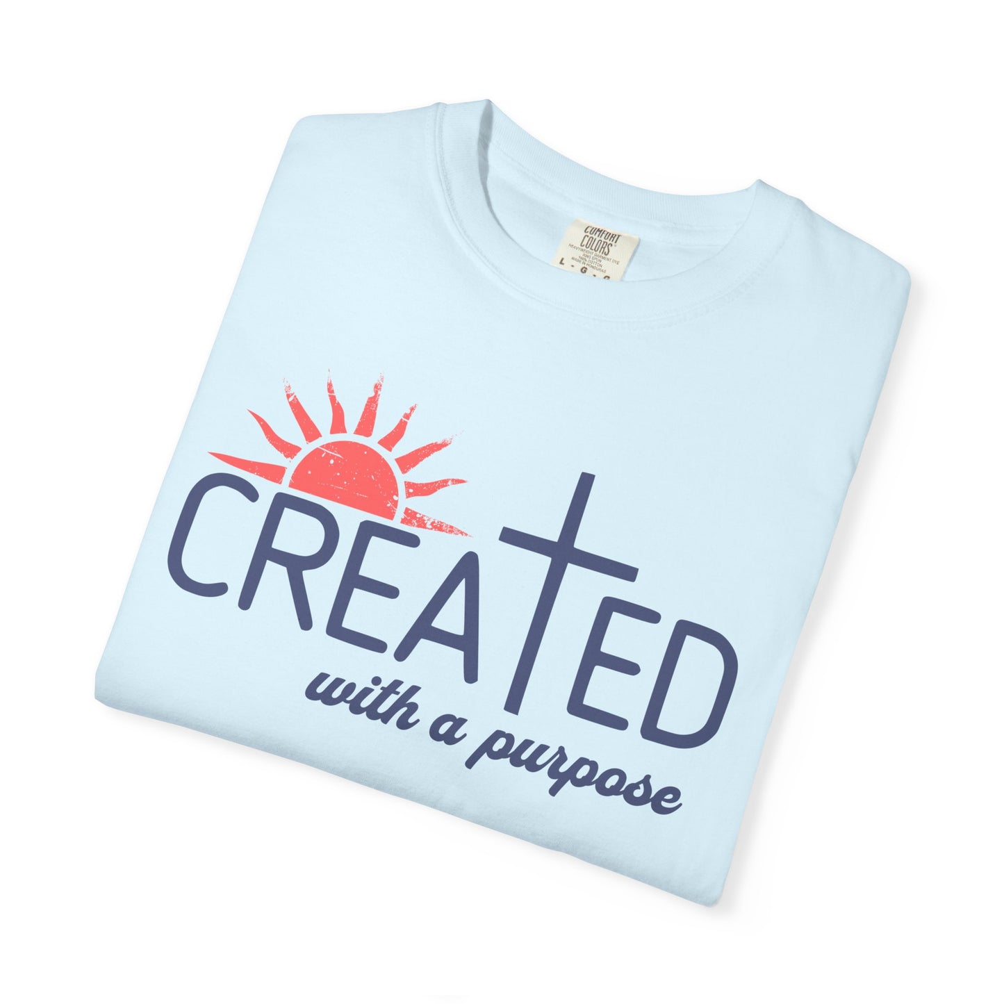 Created With a Purpose Shirt, Faith-based Graphic Tee, Aesthetic Cross Tee, Christian T-Shirt, Soft Cotton Shirt