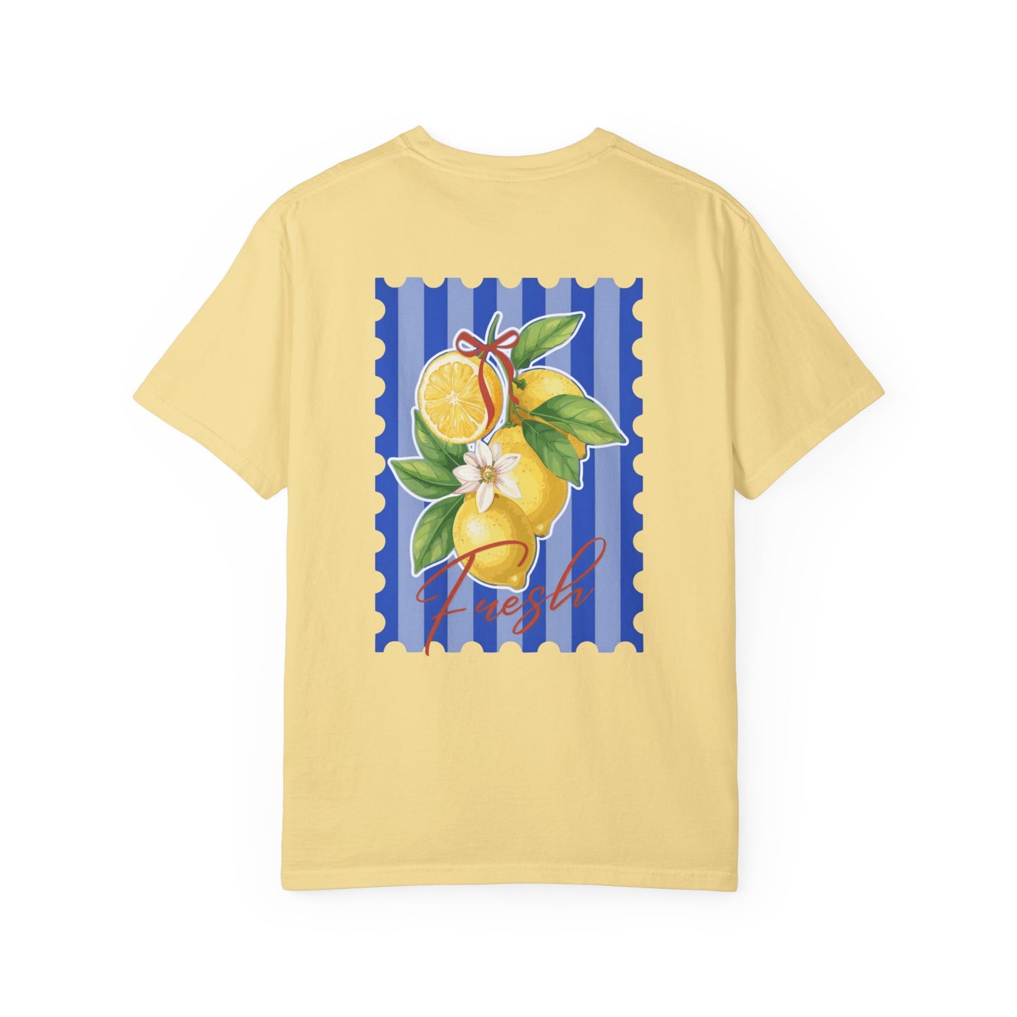 Lemon Postage-Stamp T-Shirt | Bright Citrus Graphic Tee