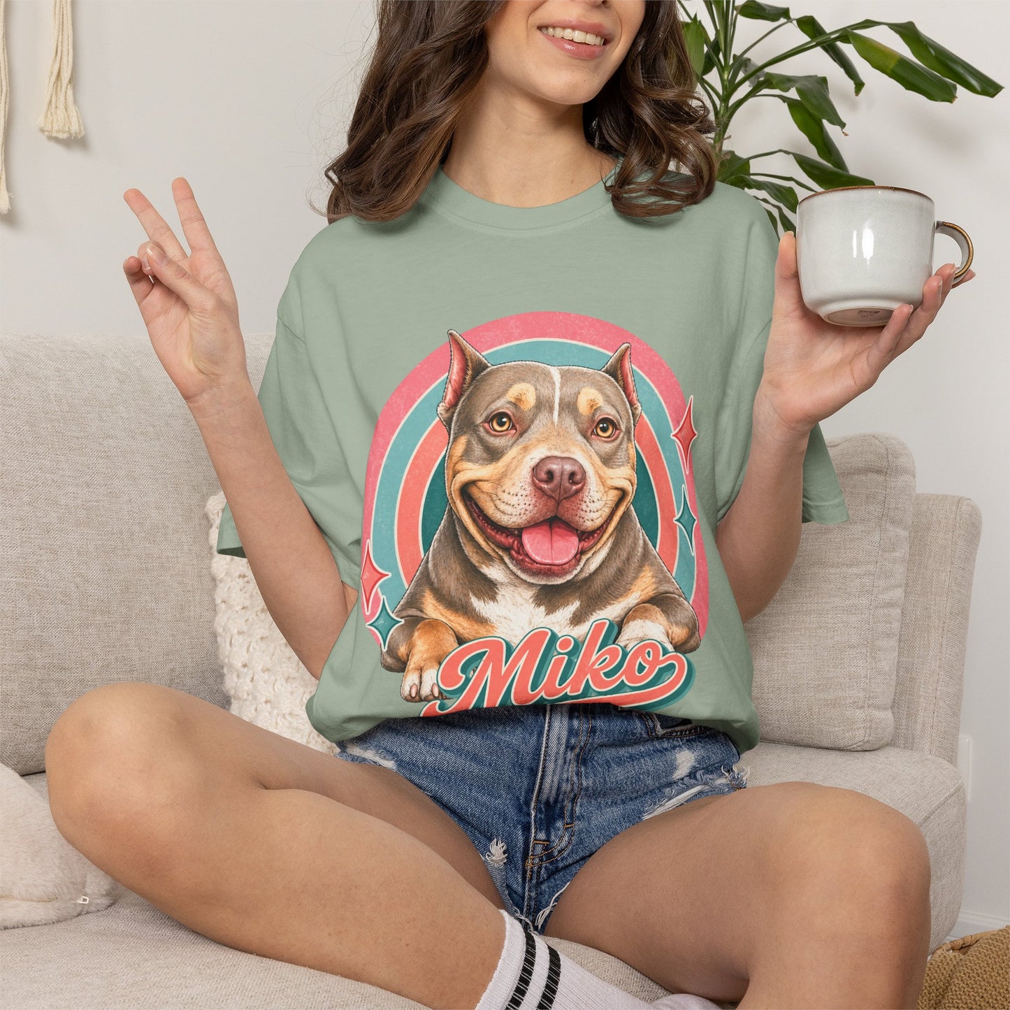 Custom Dog Shirt, Personalized Pet Shirt, Custom Dog Portrait Tee, Pet Face Shirt, Dog Mom Gift, Pitbull Shirt, Comfort Colors Shirt, Gift for Dog Lover