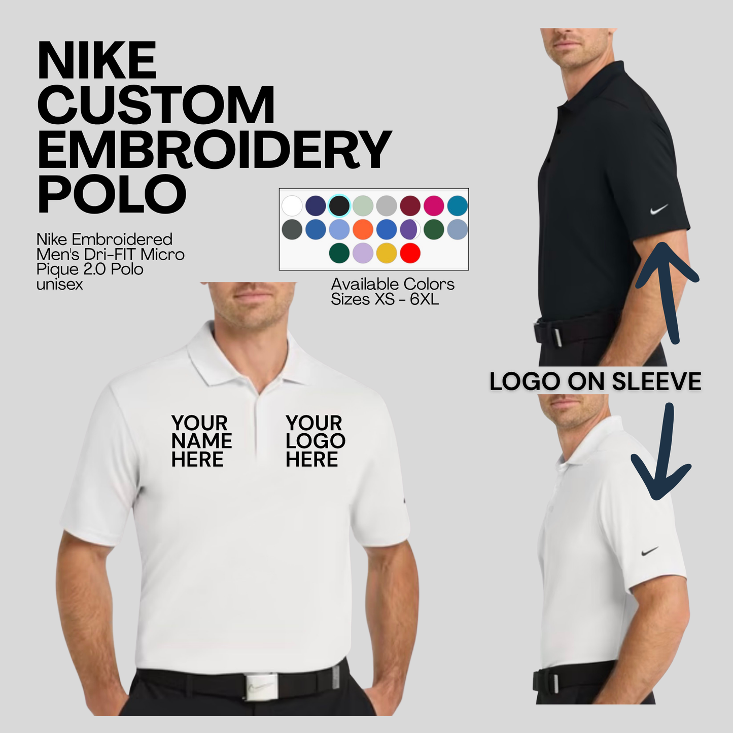 Polo Shirt With Embroidery | Nike Embroidery Polo | Port Authority Polo | Customize it With Your Logo & Your Name