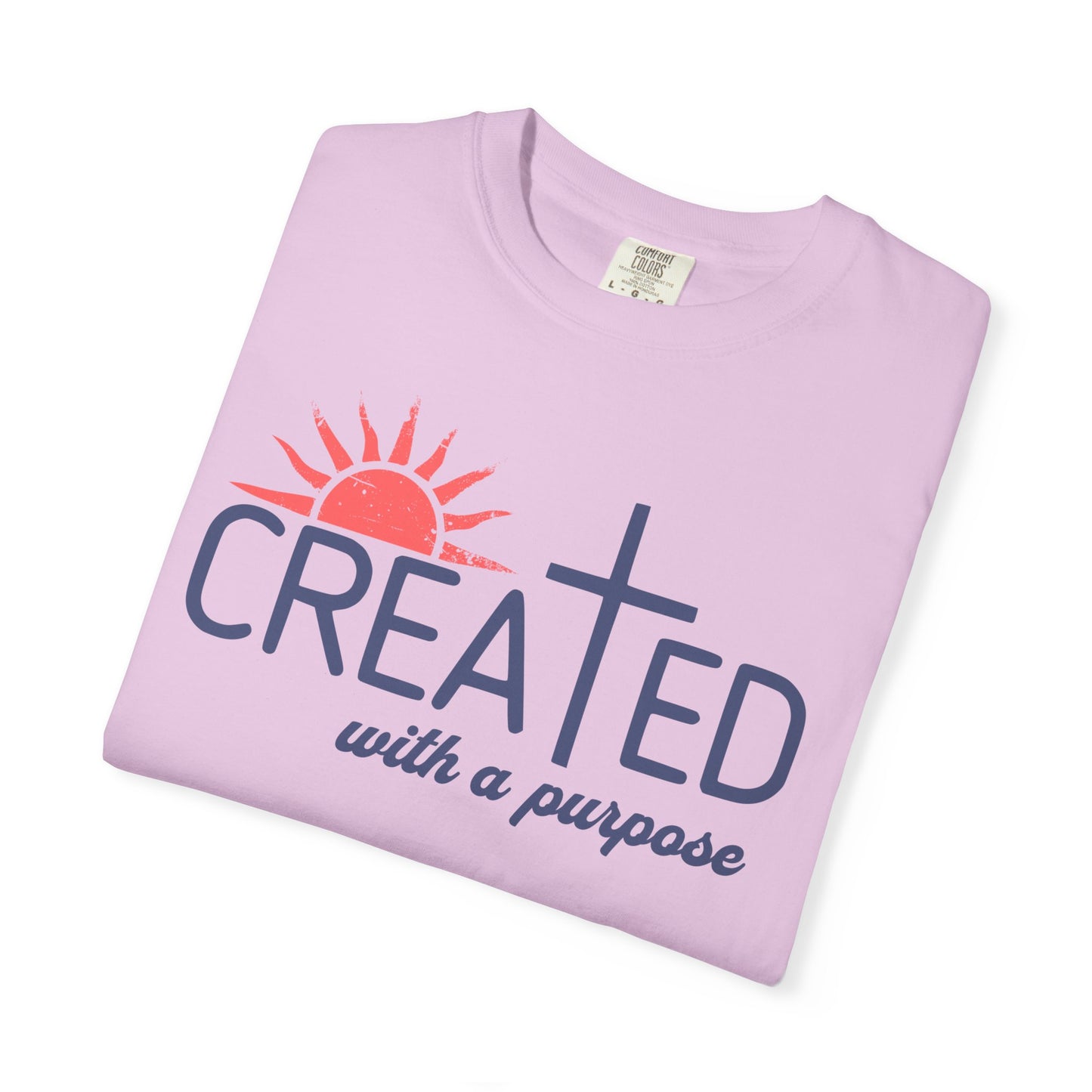 Created With a Purpose Shirt, Faith-based Graphic Tee, Aesthetic Cross Tee, Christian T-Shirt, Soft Cotton Shirt