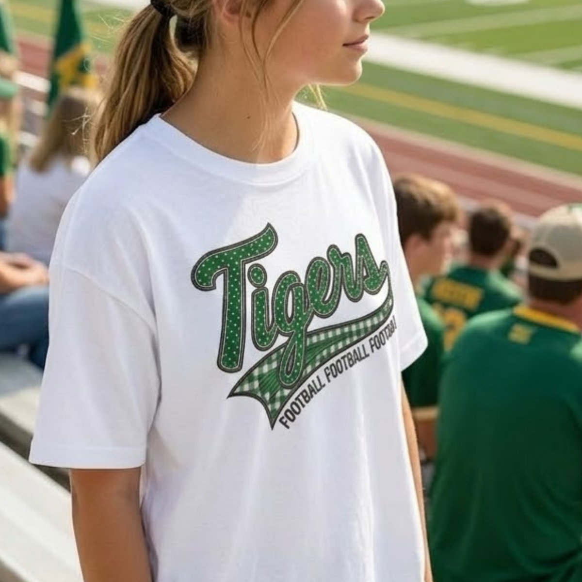 Tiger Football Shirt | School Spirit Tee | Football Mama Tee | Green