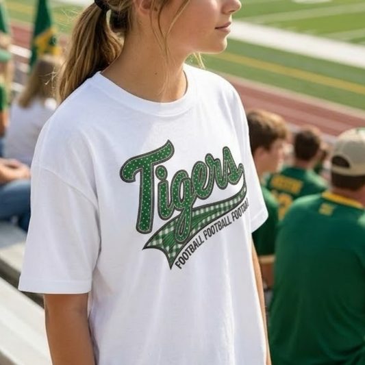 Tiger Football Shirt | School Spirit Tee | Football Mama Tee | Green