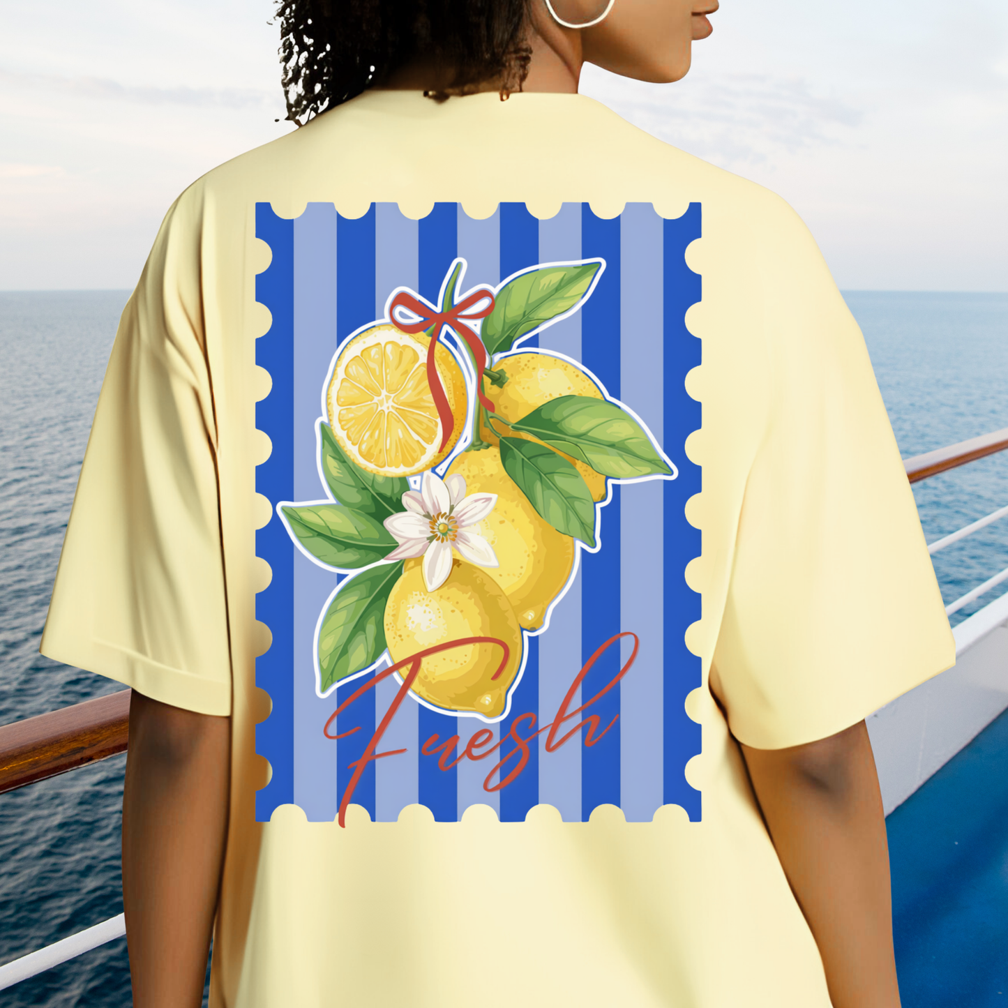 Fresh Lemons Shirt | Preppy Lemon Graphic Tee | Summer Shirt | Beach Outfit | Cruise Tee