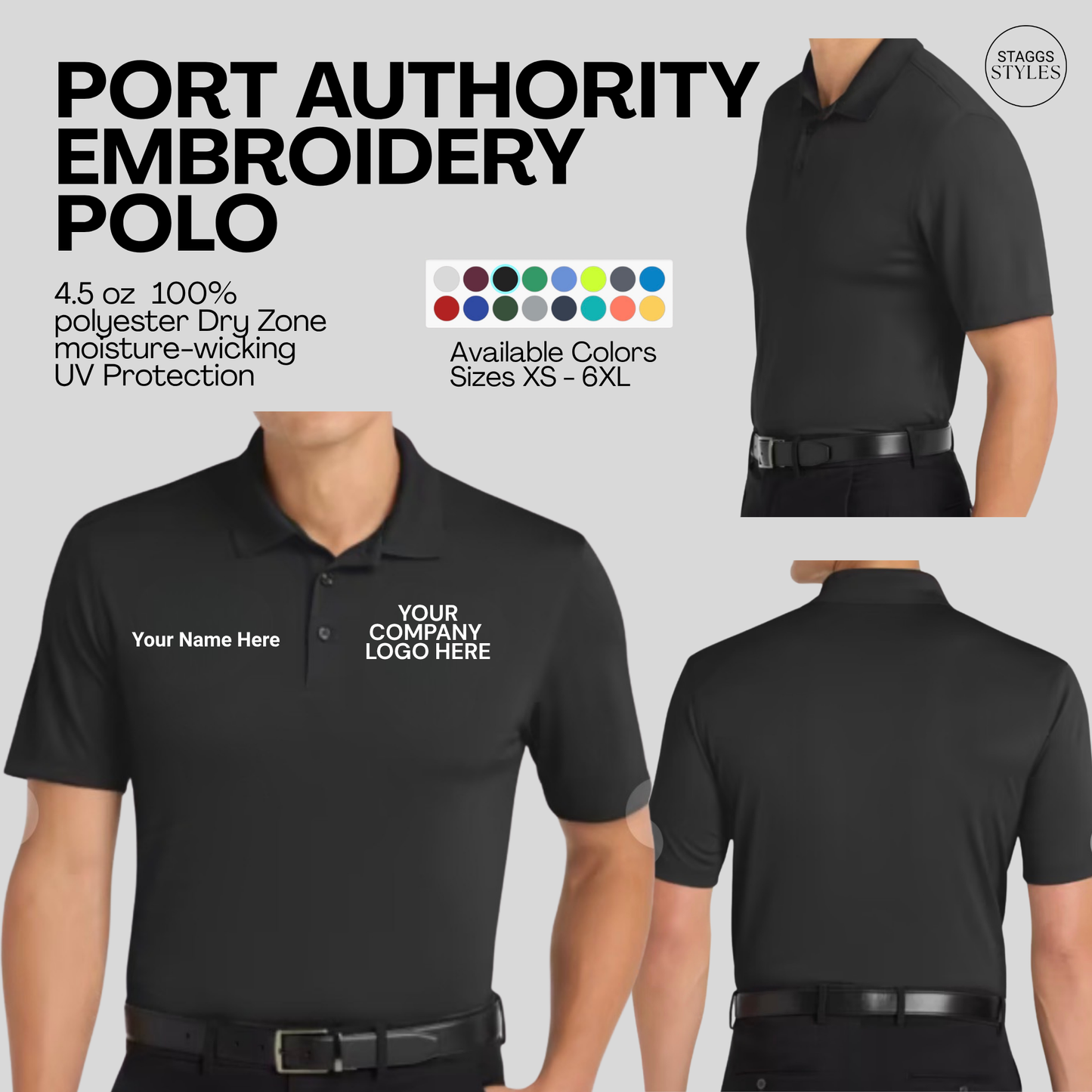 Polo Shirt With Embroidery | Nike Embroidery Polo | Port Authority Polo | Customize it With Your Logo & Your Name