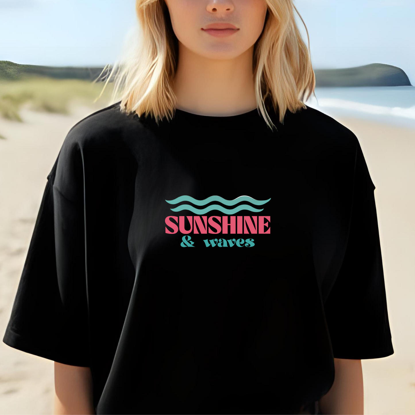 Summer Waves Shirt, Beach, Palm Tree Tee, Summer, Sunshine, Ocean, Tropical, Vacay Tee, Graphic T-Shirt