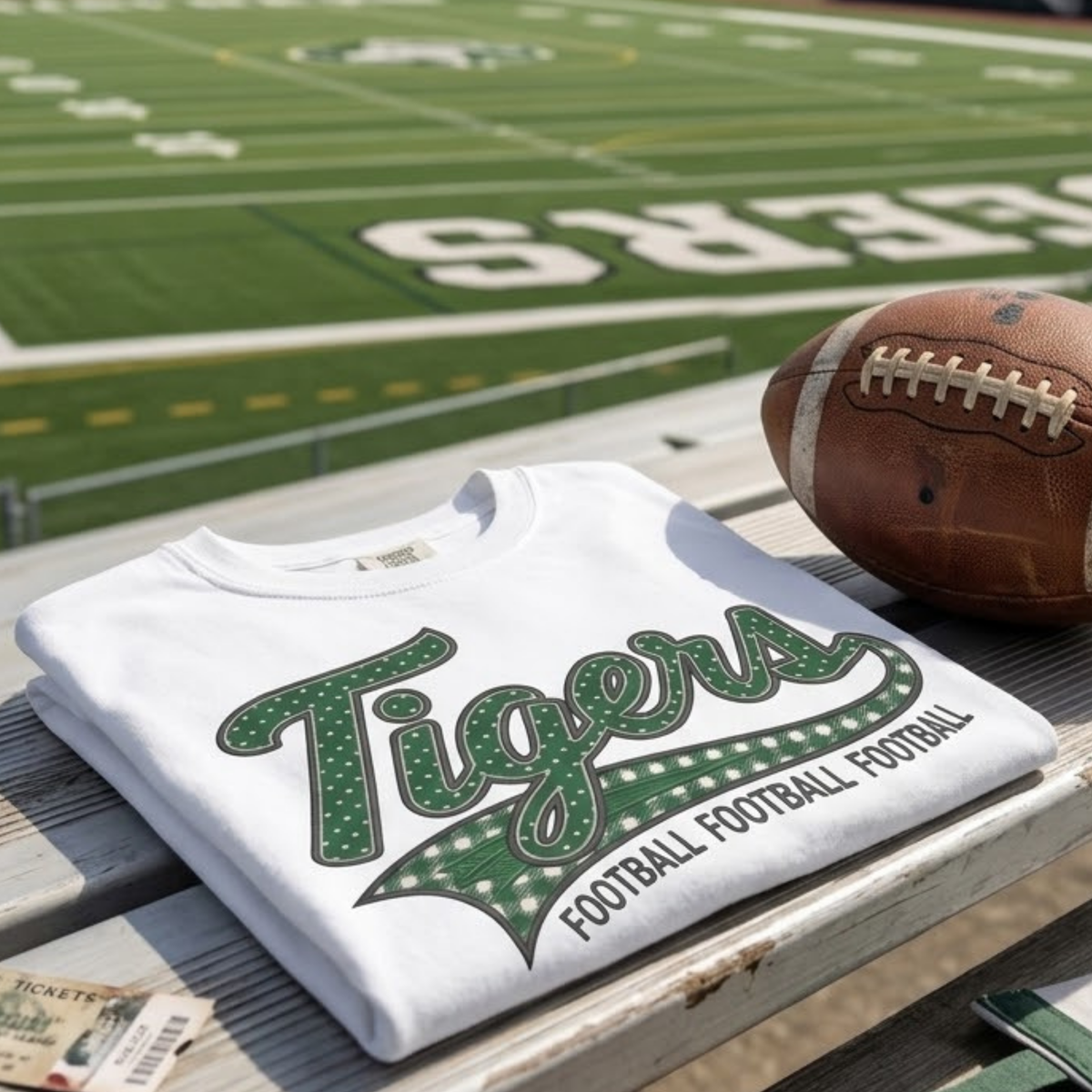 Tiger Football Shirt | School Spirit Tee | Football Mama Tee | Green