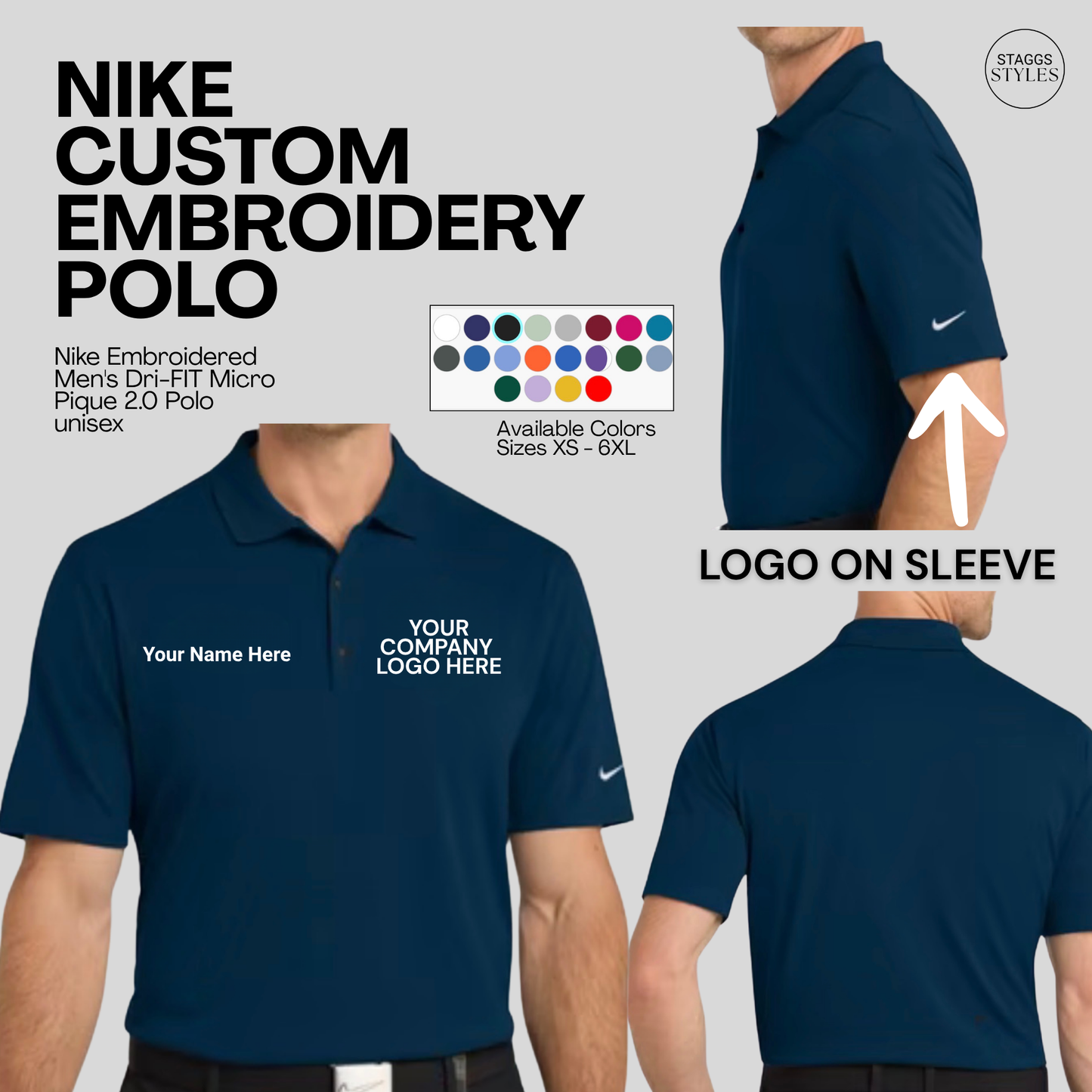 Polo Shirt With Embroidery | Nike Embroidery Polo | Port Authority Polo | Customize it With Your Logo & Your Name
