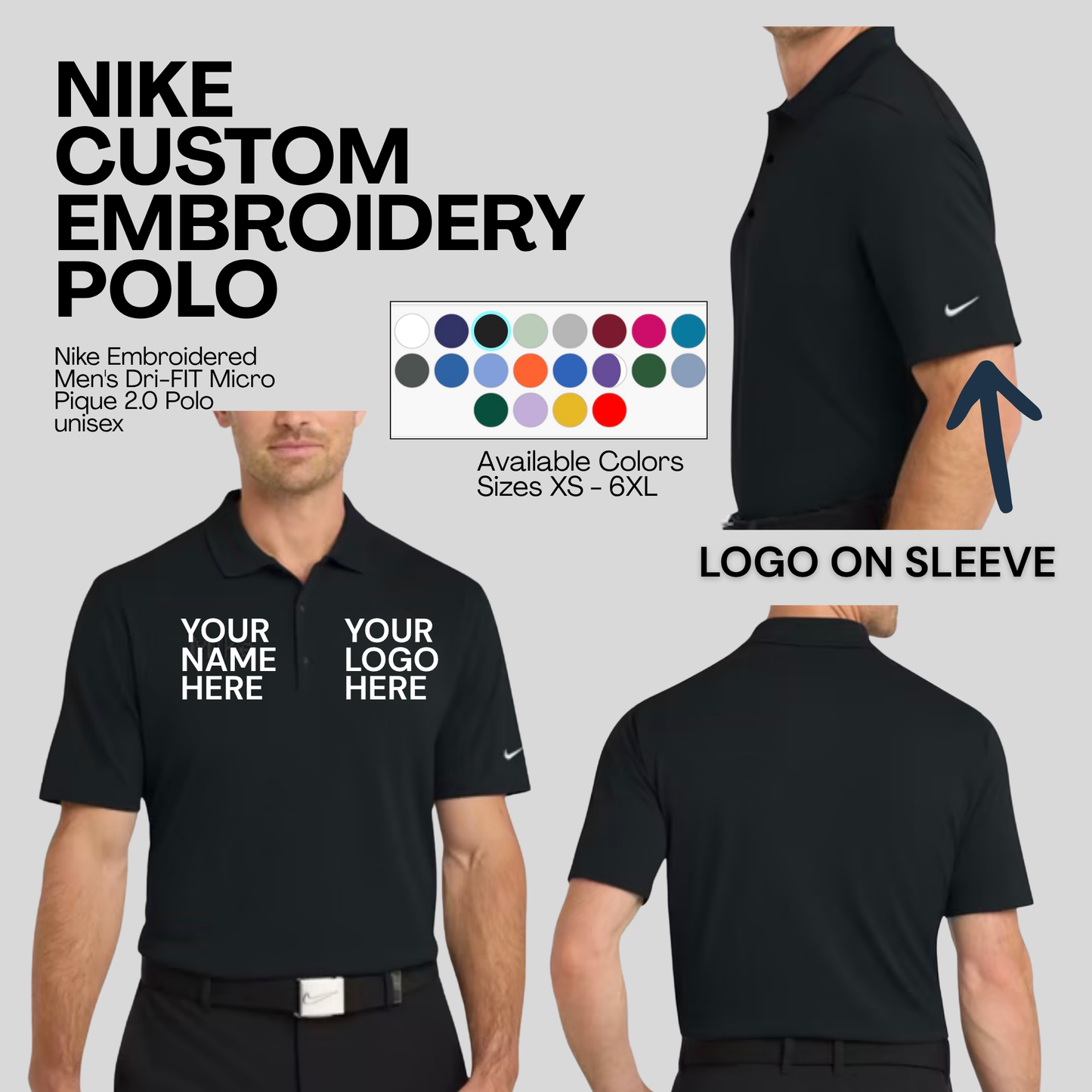 Polo Shirt With Embroidery | Nike Embroidery Polo | Port Authority Polo | Customize it With Your Logo & Your Name