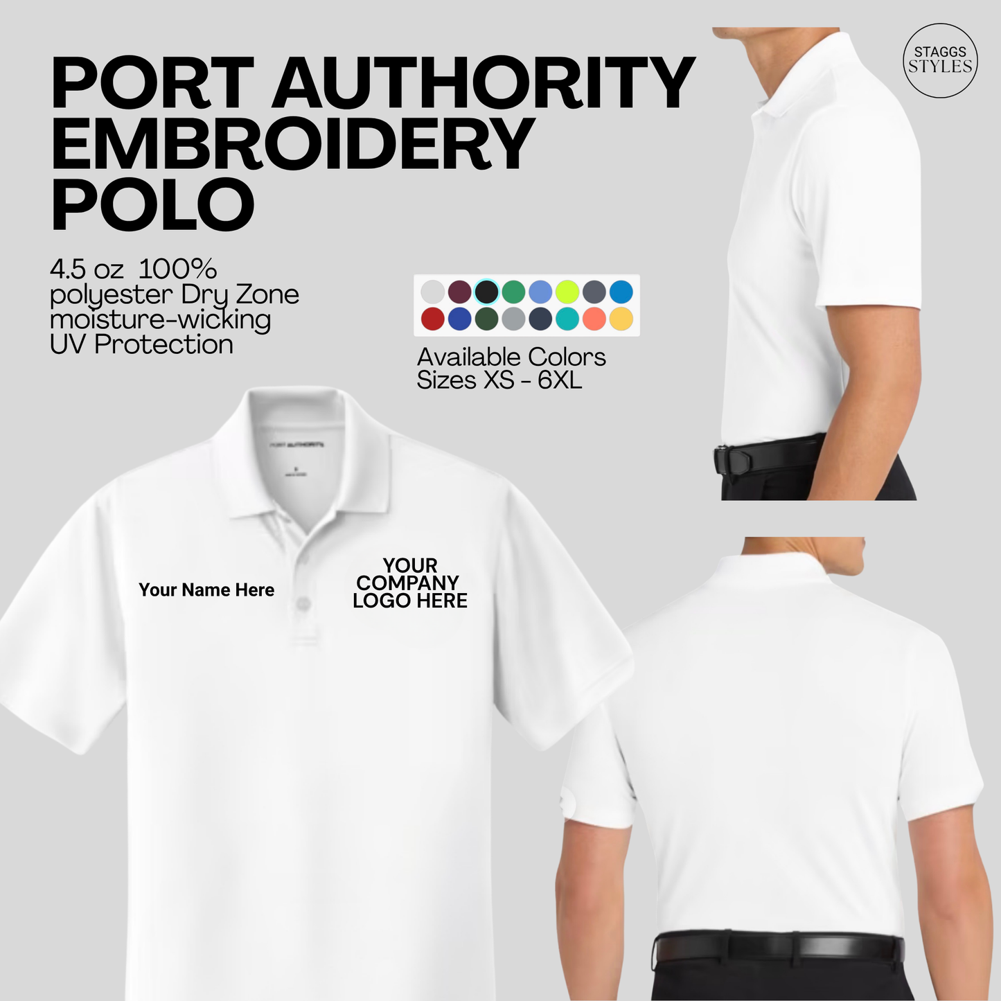 Polo Shirt With Embroidery | Nike Embroidery Polo | Port Authority Polo | Customize it With Your Logo & Your Name