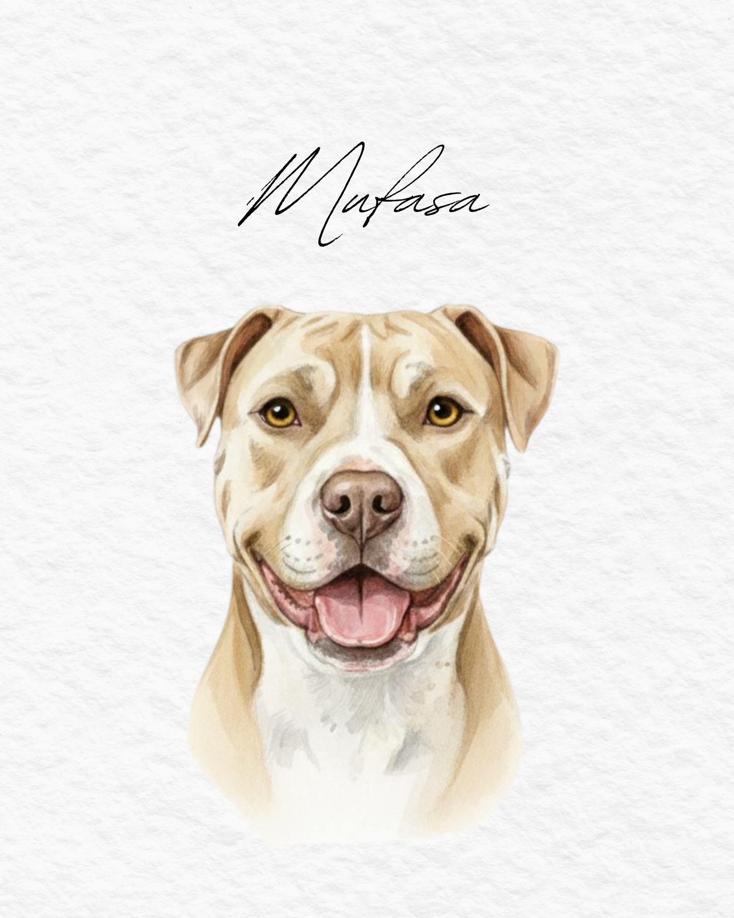 Custom Pet Portraits, Your Pet Sketch, Personalized Digital Dog Portraits, Personalized Pitbull, Bully, Pittie, Dog Portrait, Watercolor Pet Painting, Pet Memorial Art - Staggs Styles Co