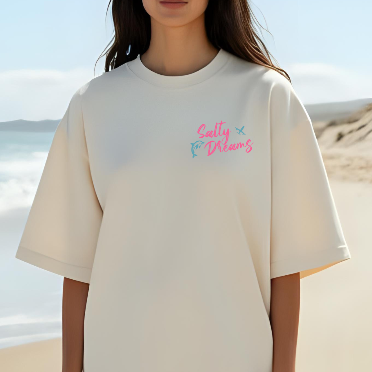 Salty Dreams Shirt, Summer, Ocean, Beach, Dolphin, Palm Tree, Vacation Tee