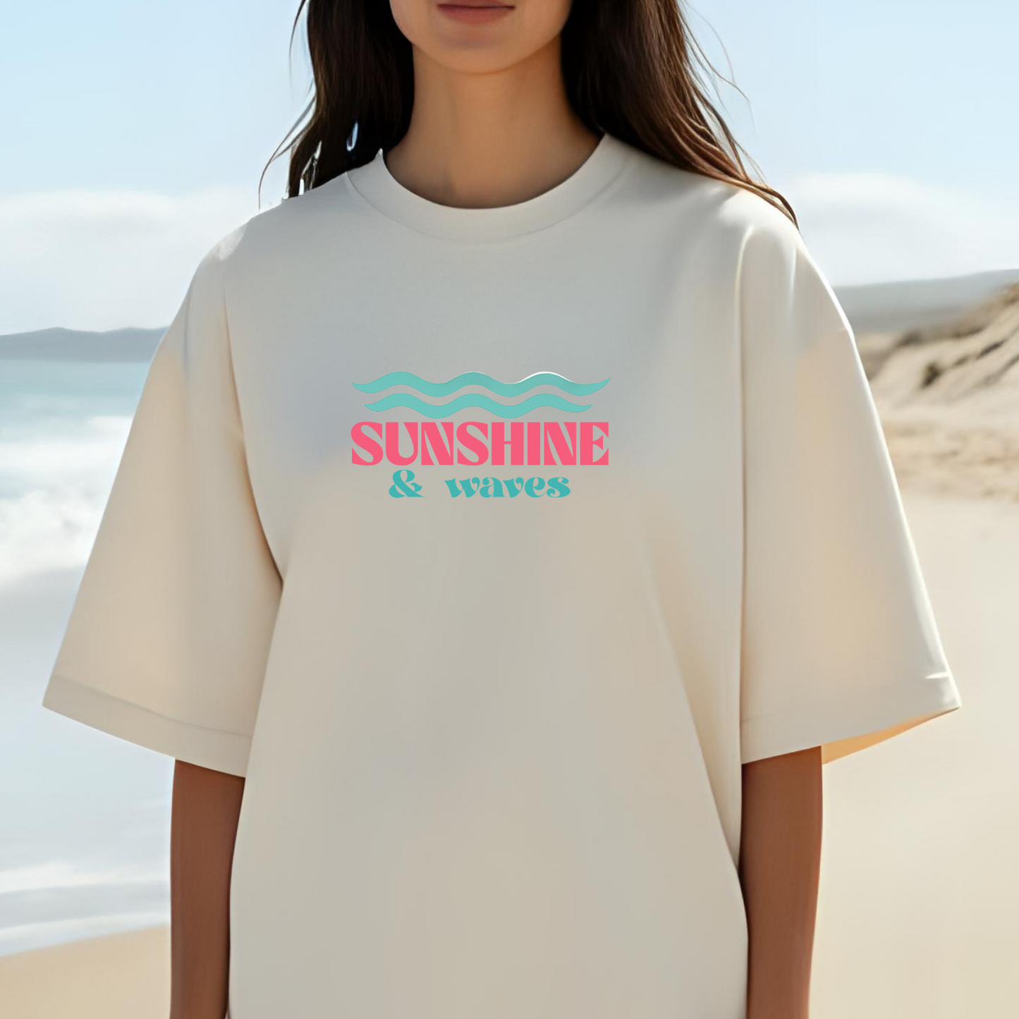 Summer Waves Shirt, Beach, Palm Tree Tee, Summer, Sunshine, Ocean, Tropical, Vacay Tee, Graphic T-Shirt