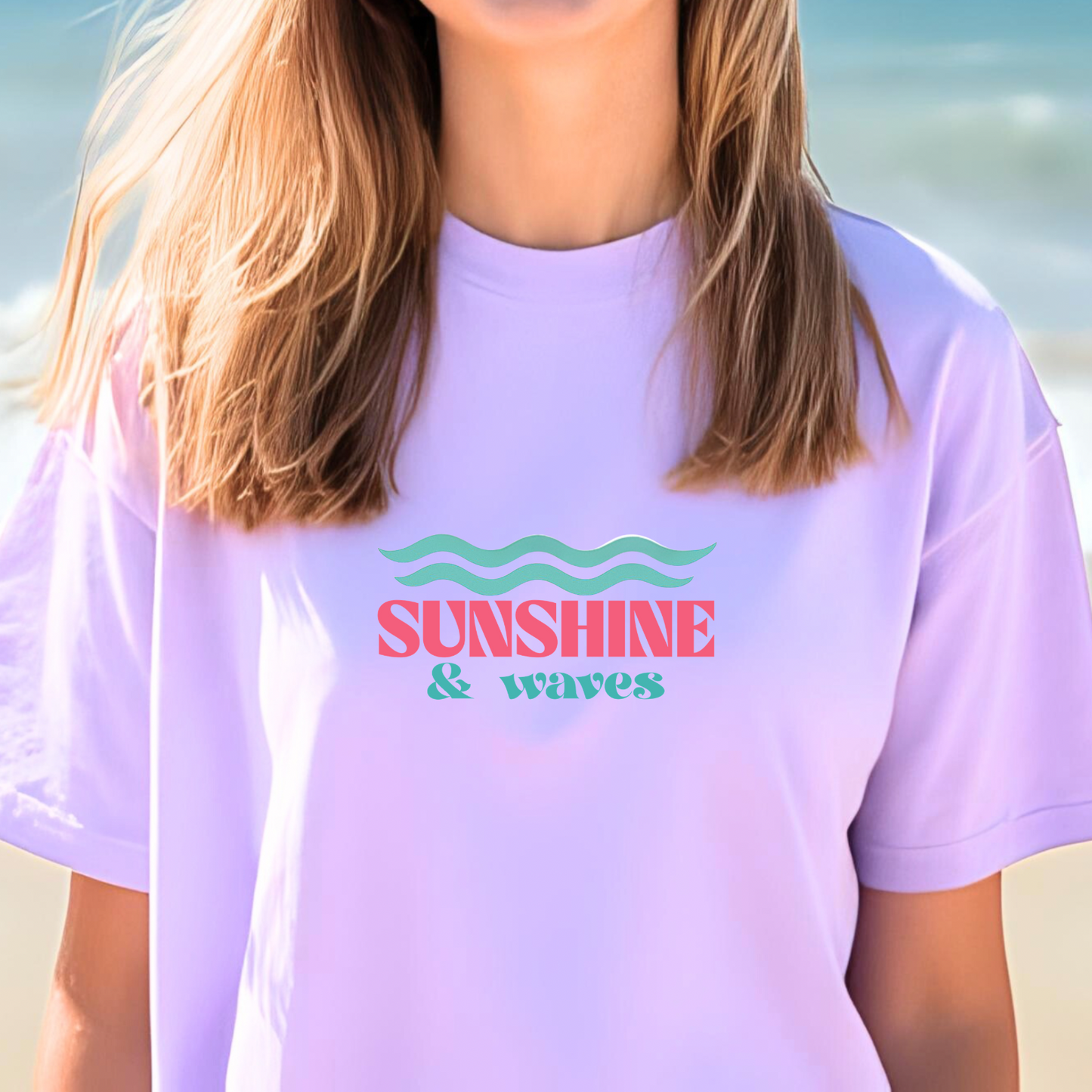 Summer Waves Shirt, Beach, Palm Tree Tee, Summer, Sunshine, Ocean, Tropical, Vacay Tee, Graphic T-Shirt