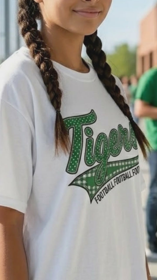 Tiger Football Shirt | School Spirit Tee | Football Mama Tee | Green